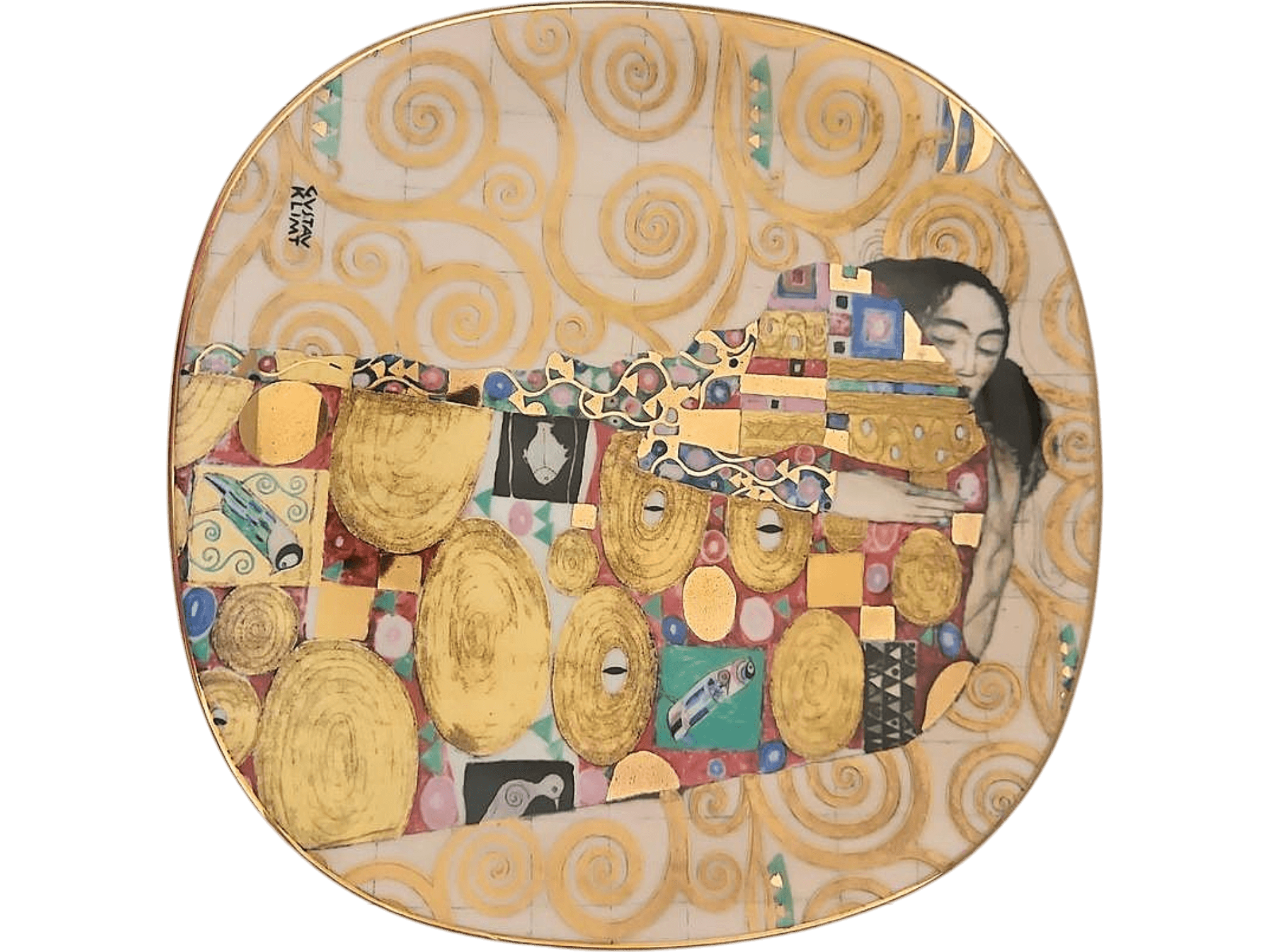 Gustav Klimt 'Die Erfüllung' Decorative Porcelain Plate by Goebel 1