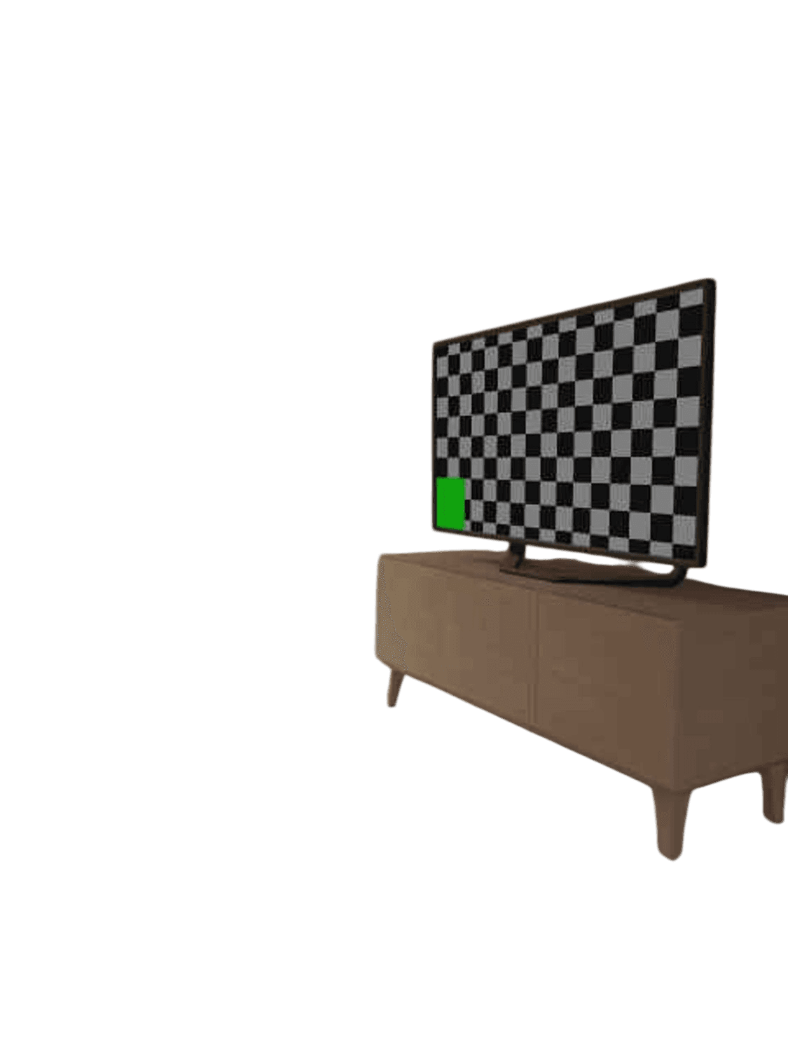 Modern Flat-Screen TV with White TV Stand 3