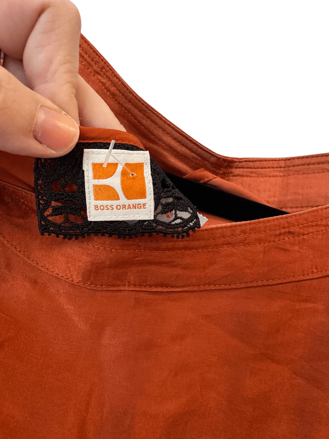 Hugo Boss Orange Silk Dress with Belt - Size S/M 4