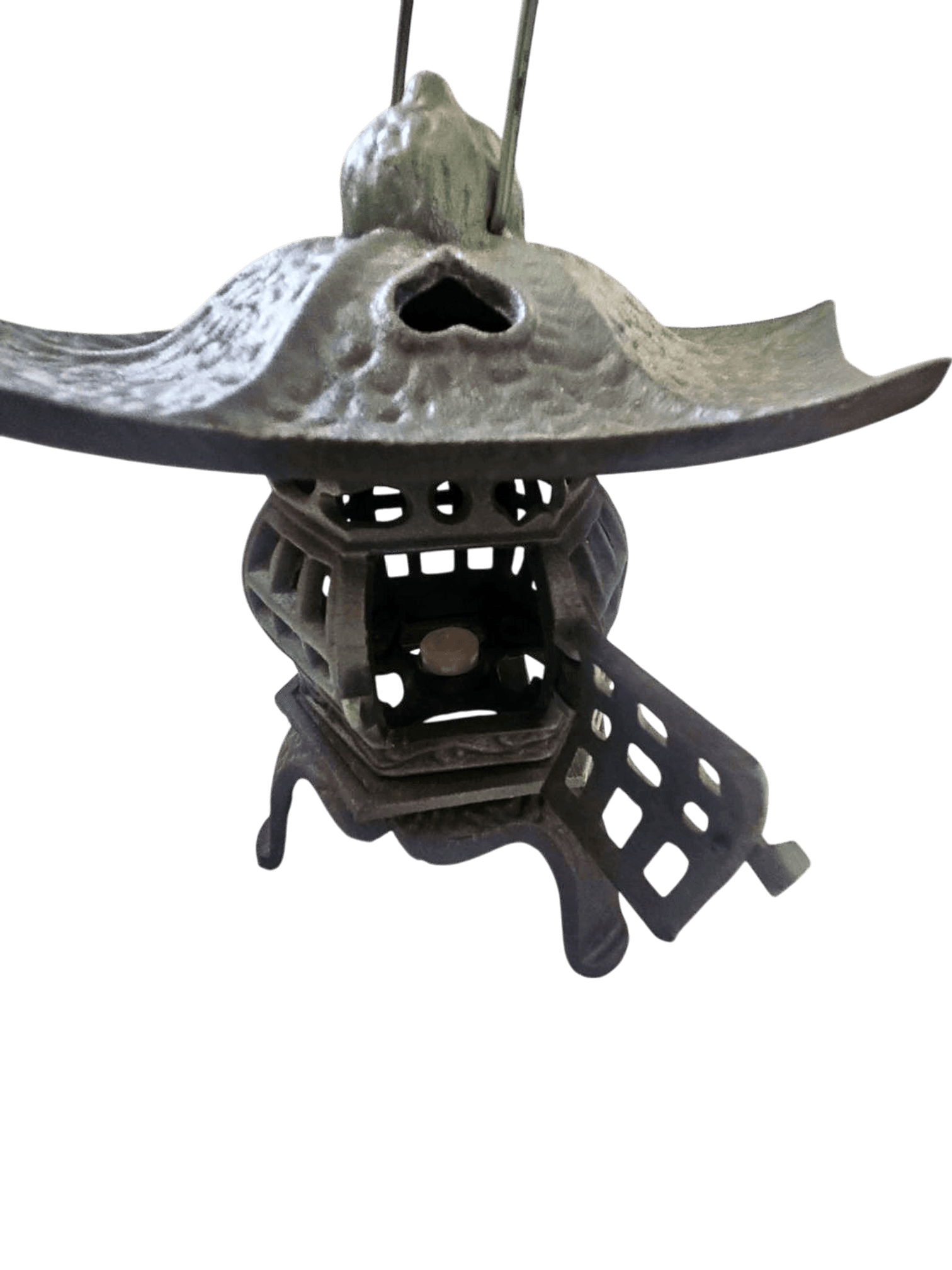 Vintage Cast Iron Japanese Pagoda Lantern Garden Decoration 2