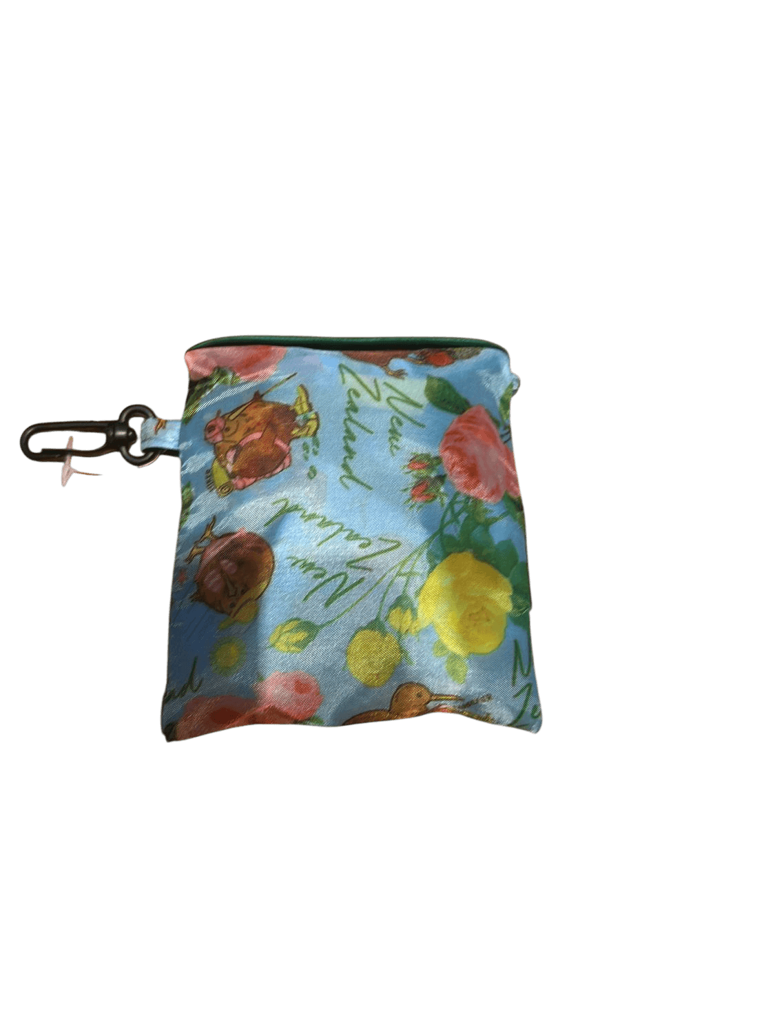 New Zealand Floral Print Small Fabric Keychain Pouch 1