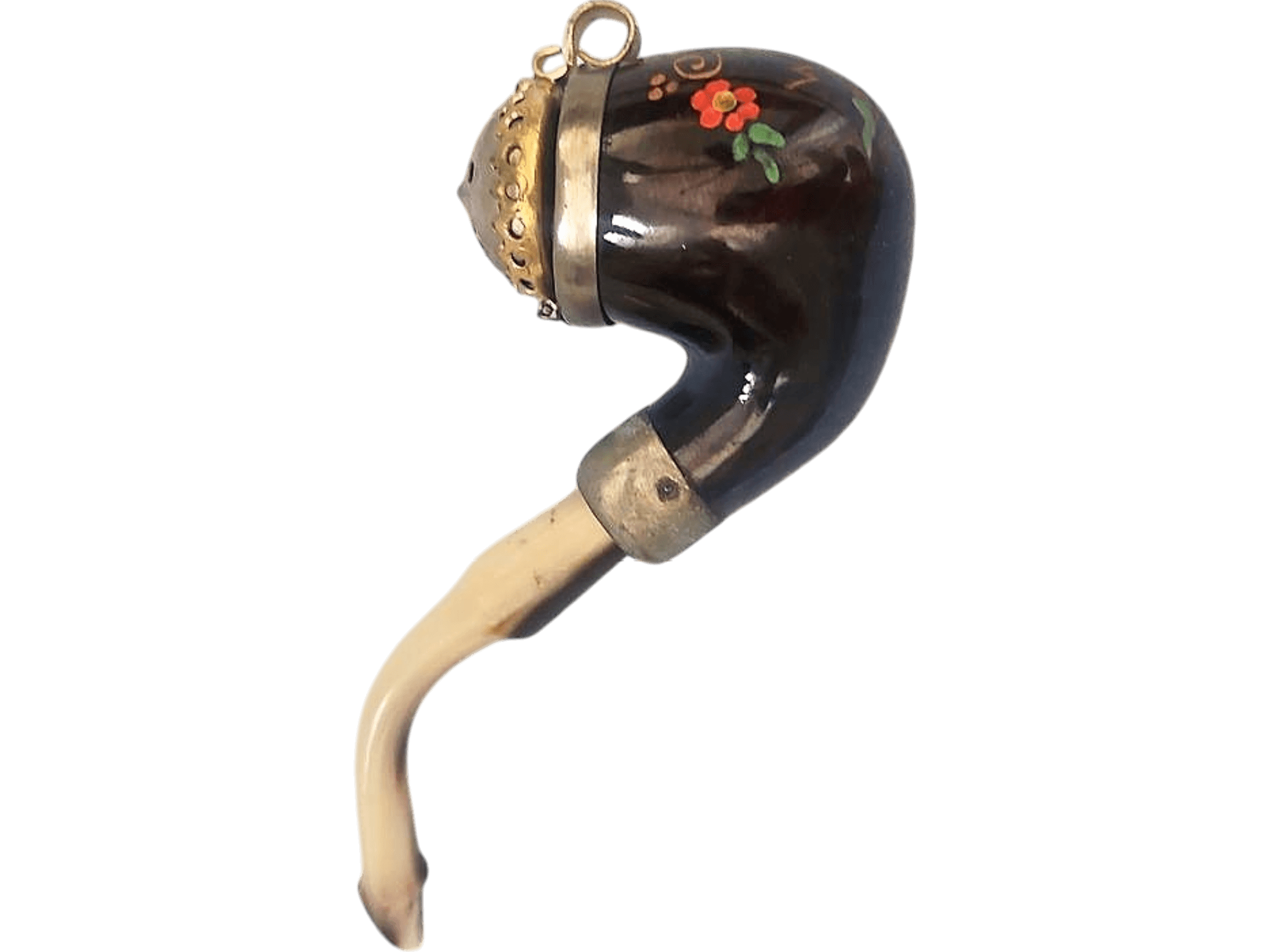 Vintage Decorative Wien Pipe with Floral Design and Gold Accents 2