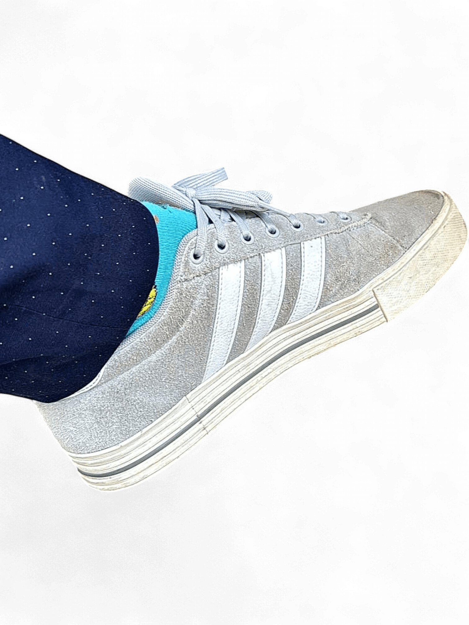 Adidas Grey Suede Sneakers with White Stripes 1