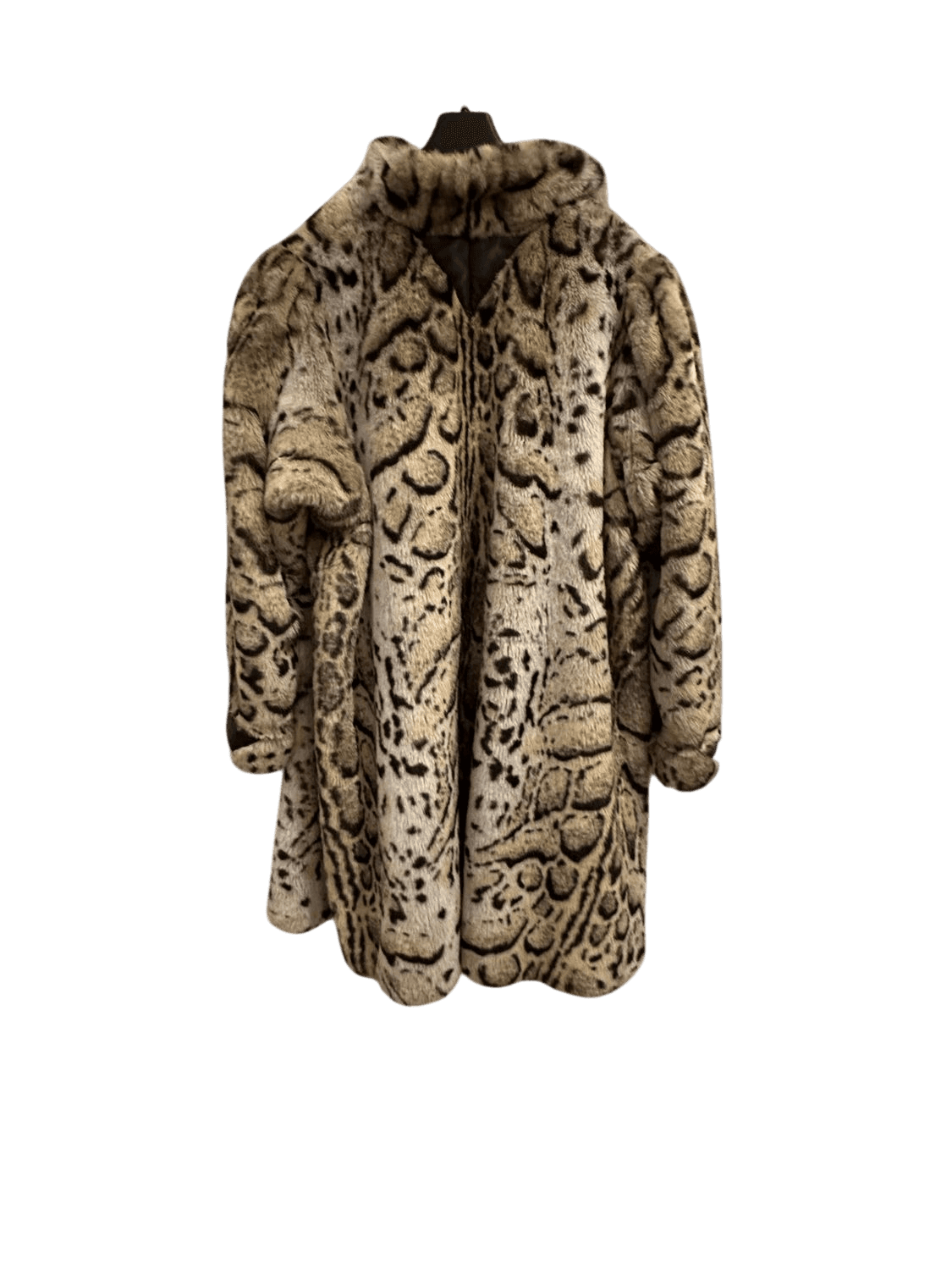 Vintage 80s Veronica Snell Design Leopard Print Faux Fur Coat - Size L - Made in Sweden 3