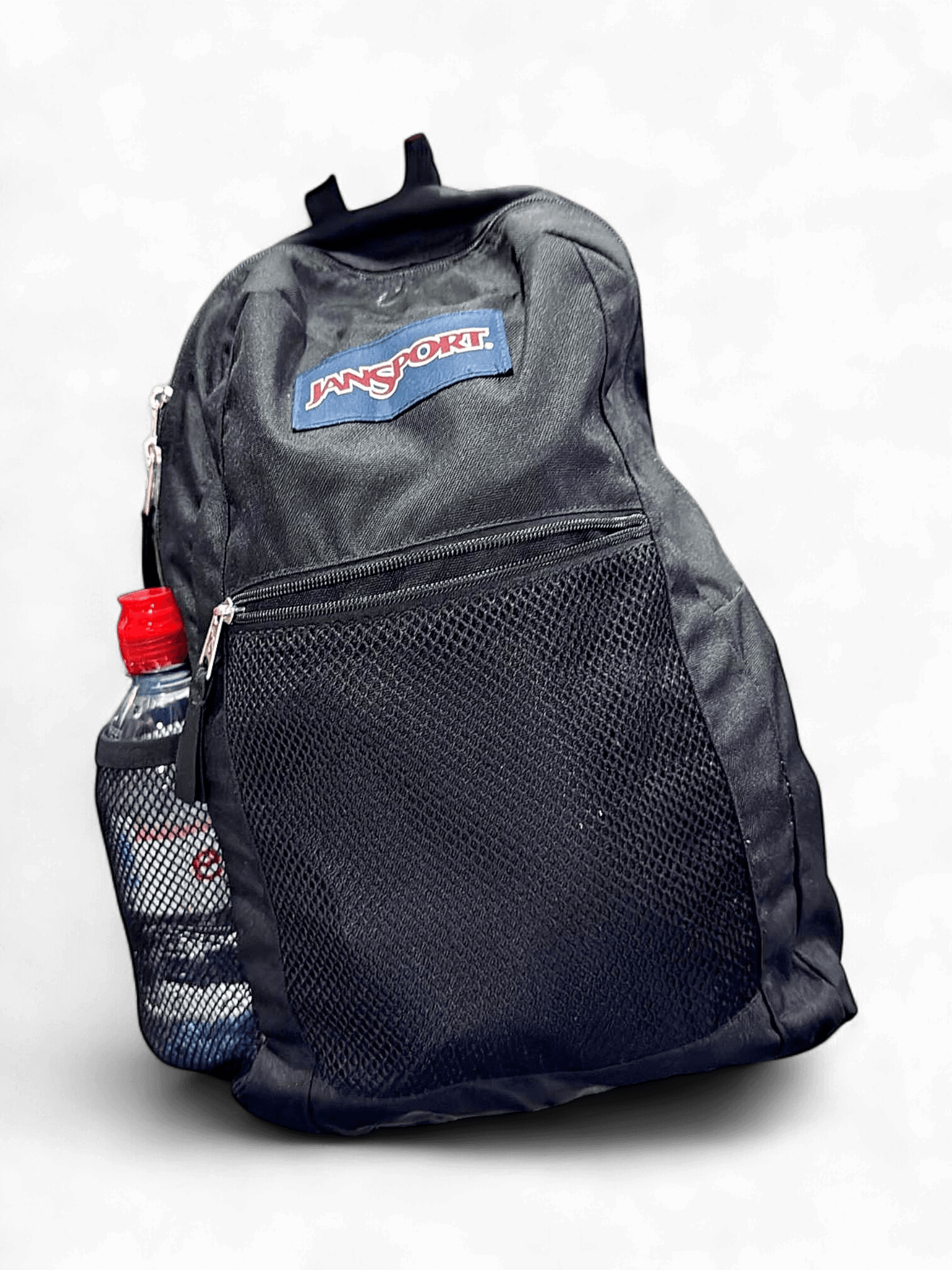 JanSport Black Backpack with Mesh Pocket 2