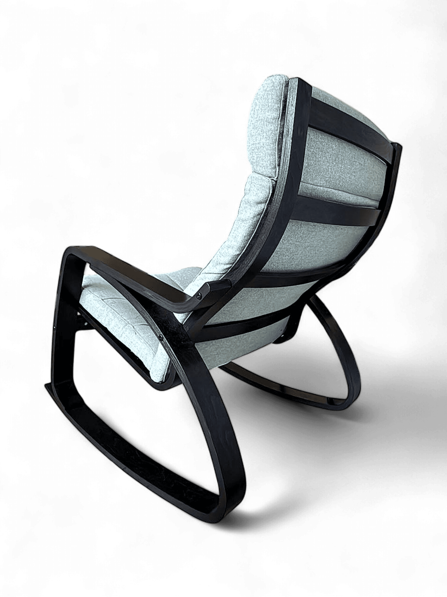 IKEA POÄNG Rocking Chair with Grey Cushion 2