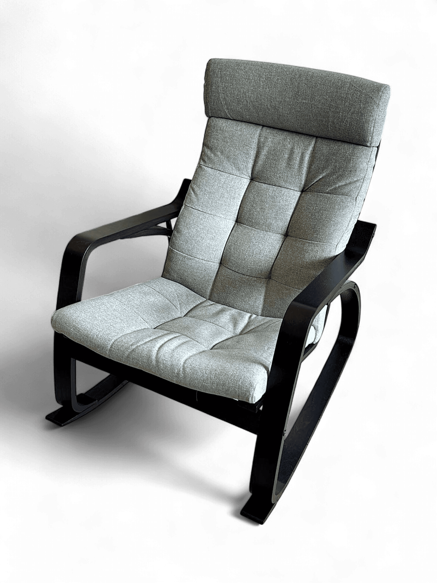 IKEA POÄNG Rocking Chair with Grey Cushion 1