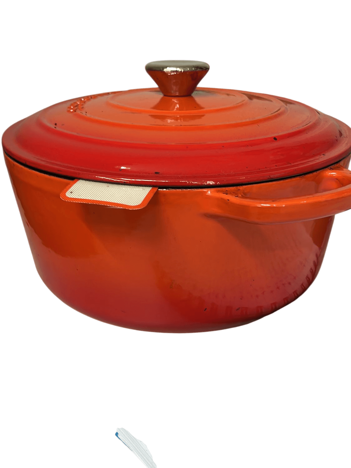 Red-Orange Enamel Cast Iron Pot with Lid 4