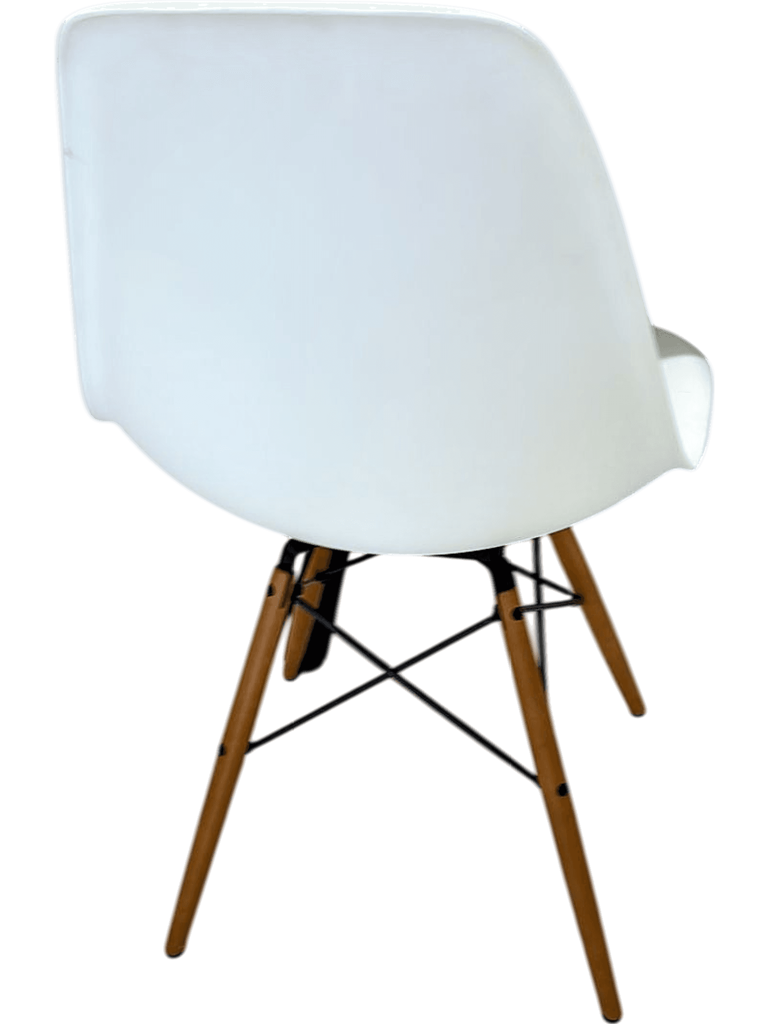 Moderner Stuhl im Eames-Stil mit Holzbeinen 1