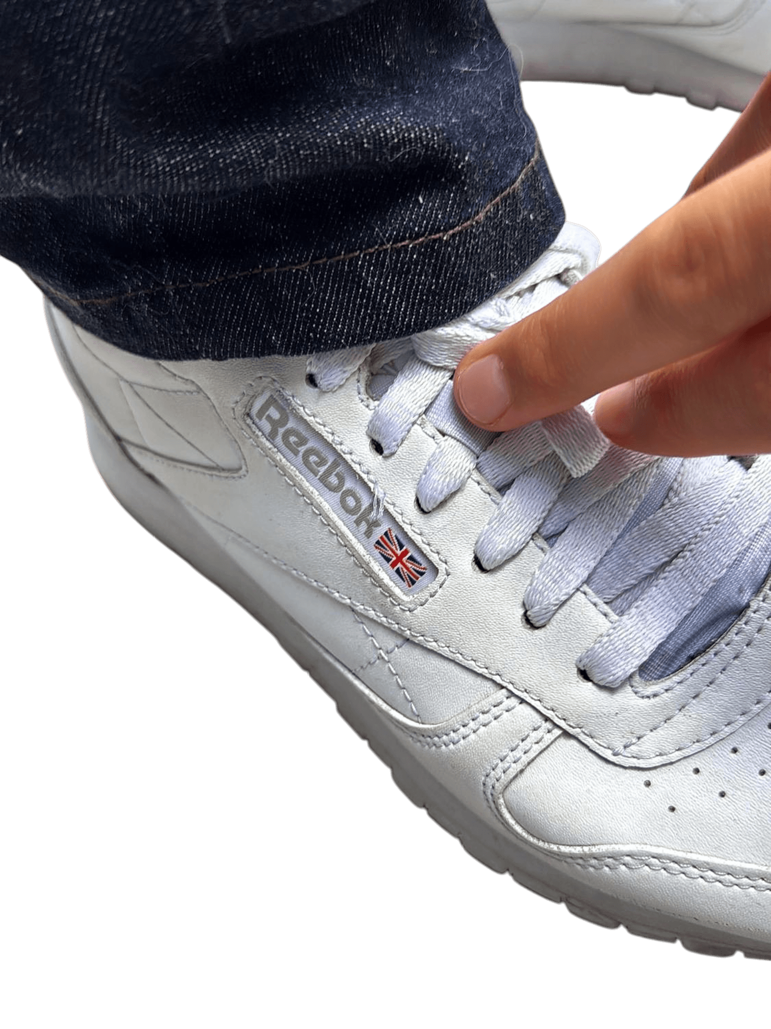 Reebok Classic Leder Sneakers - Weiß mit UK Flagge 2