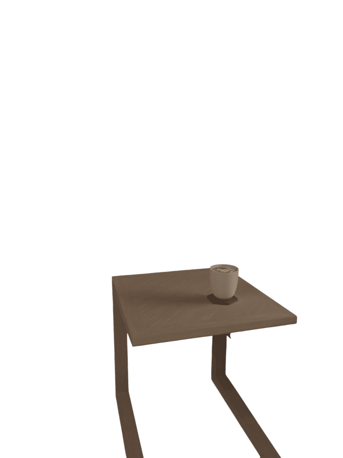 Minimalist Wooden Side Table - Natural Beige Finish