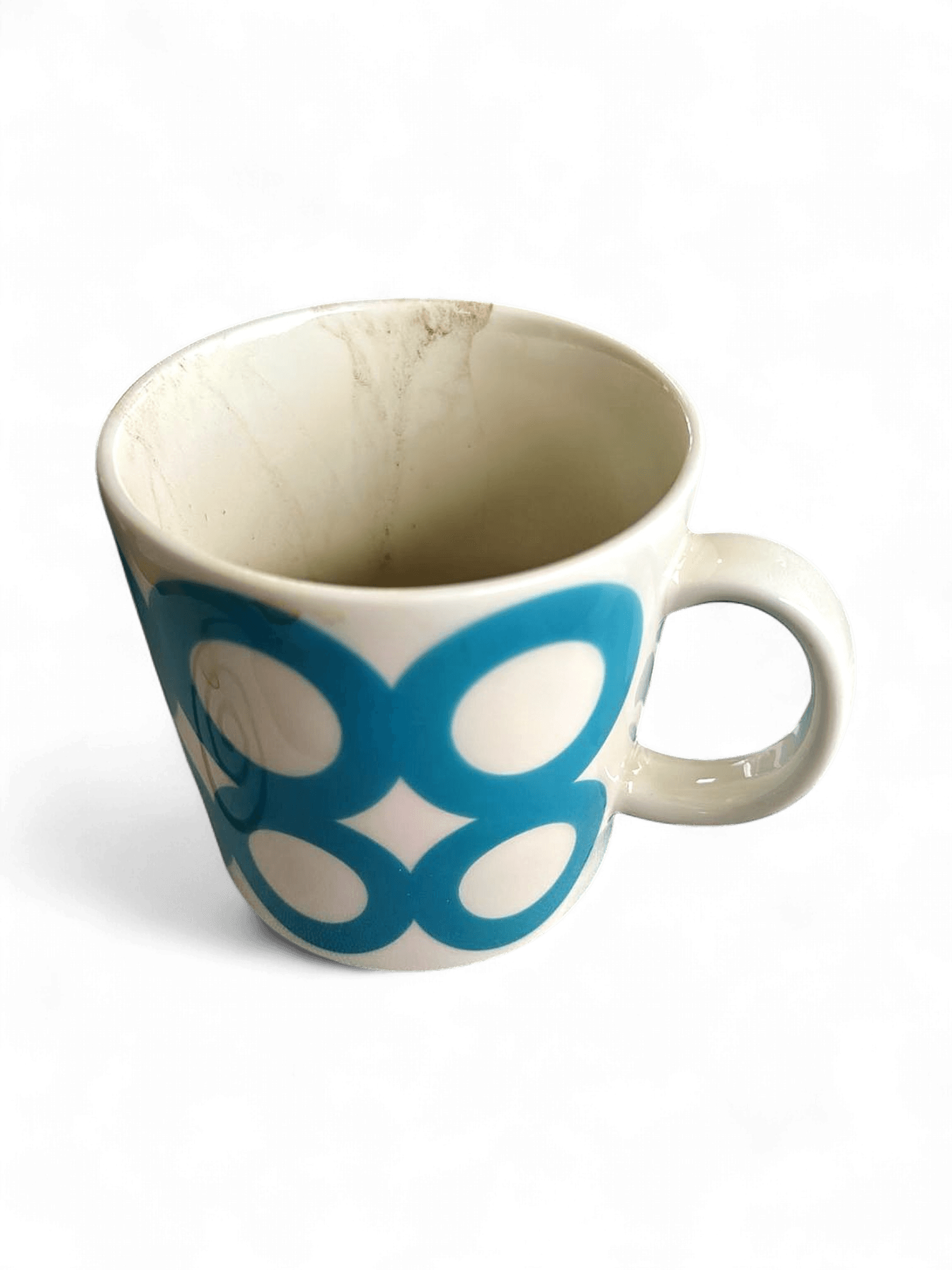 Itala Ceramic Coffee Mug with Blue Geometric Pattern 1