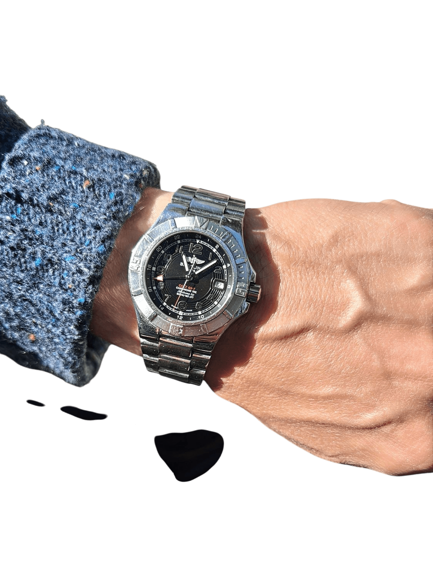 Breitling Colt Automatikuhr mit schwarzem Zifferblatt und Edelstahlarmband 1