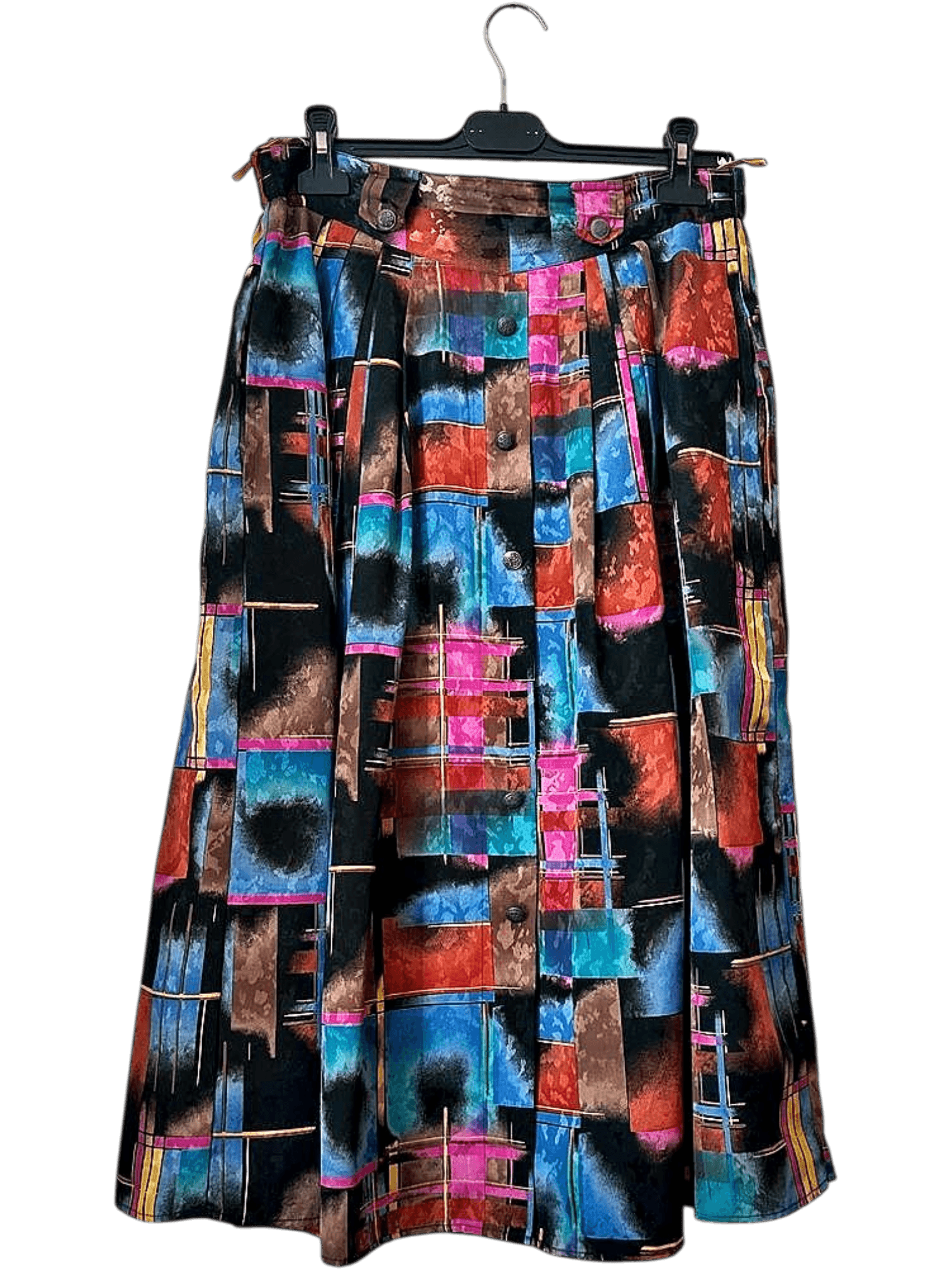 C&A Colorful Abstract Print Midi Skirt - Size 42 2