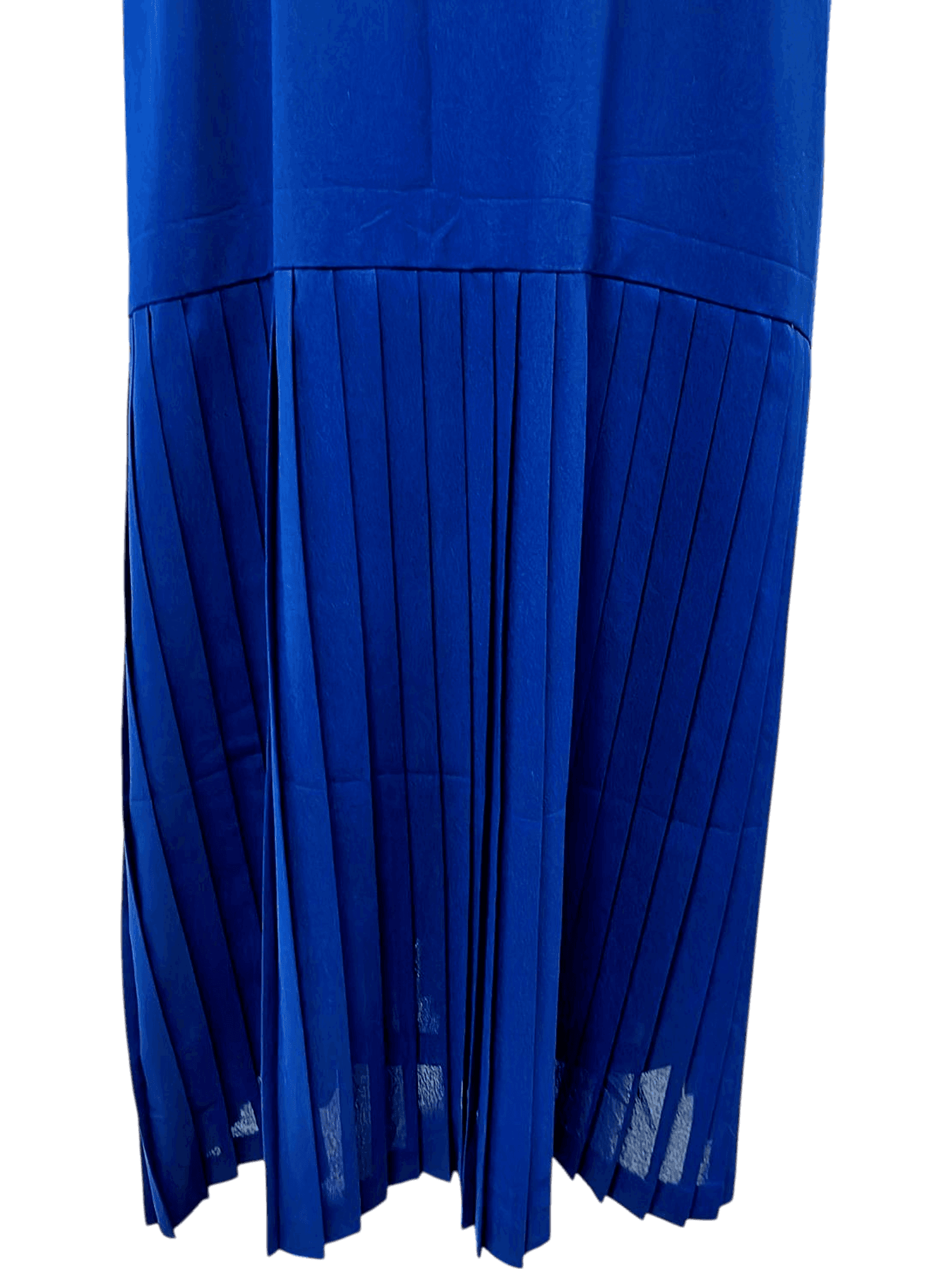 Elegantes Dunkelblaues Plissiertes Kleid mit Knopfleiste - Midi-Länge 4