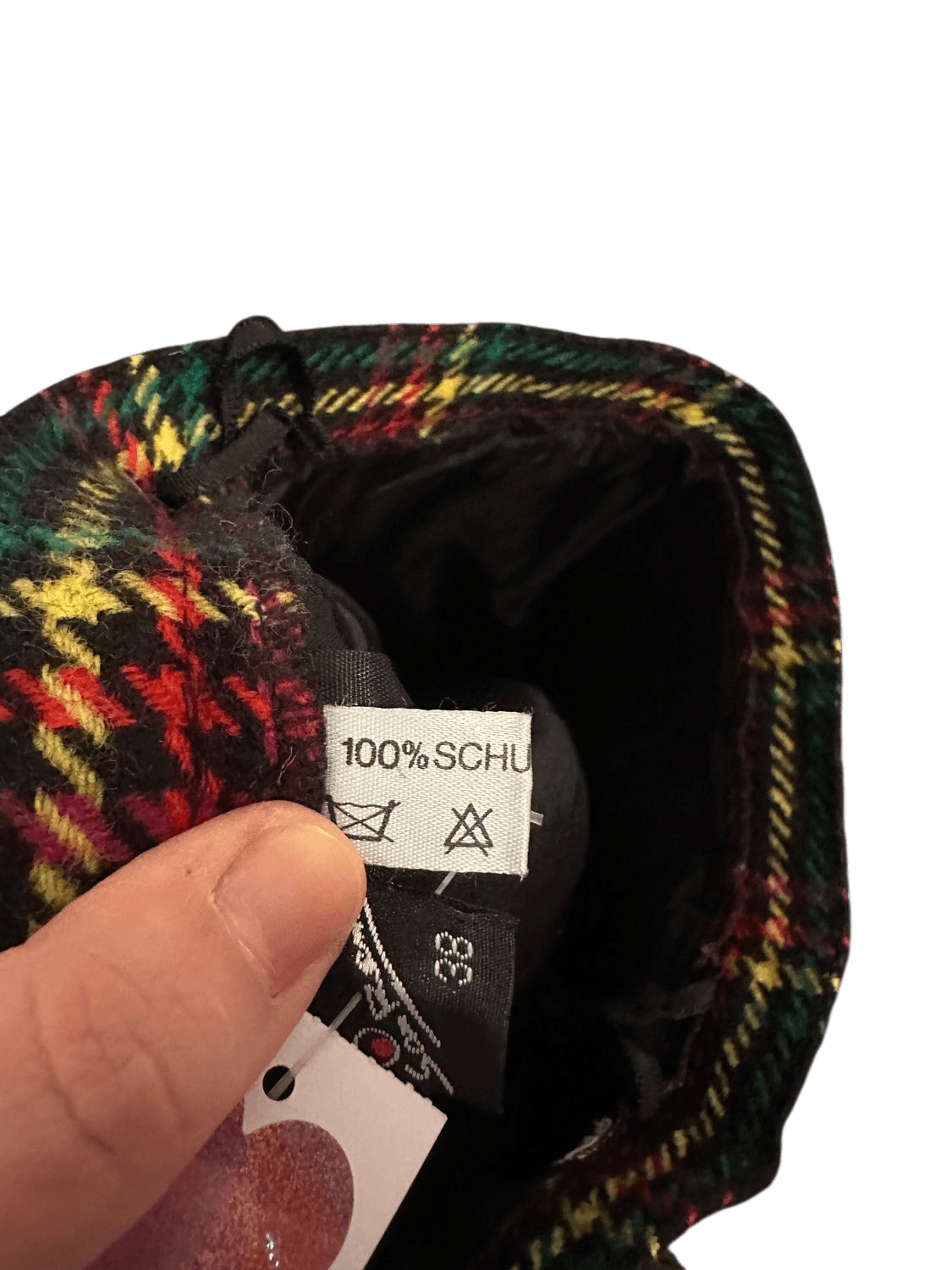 Vintage Plaid Wool Mini Skirt - Size 38 - Tartan Pattern 5