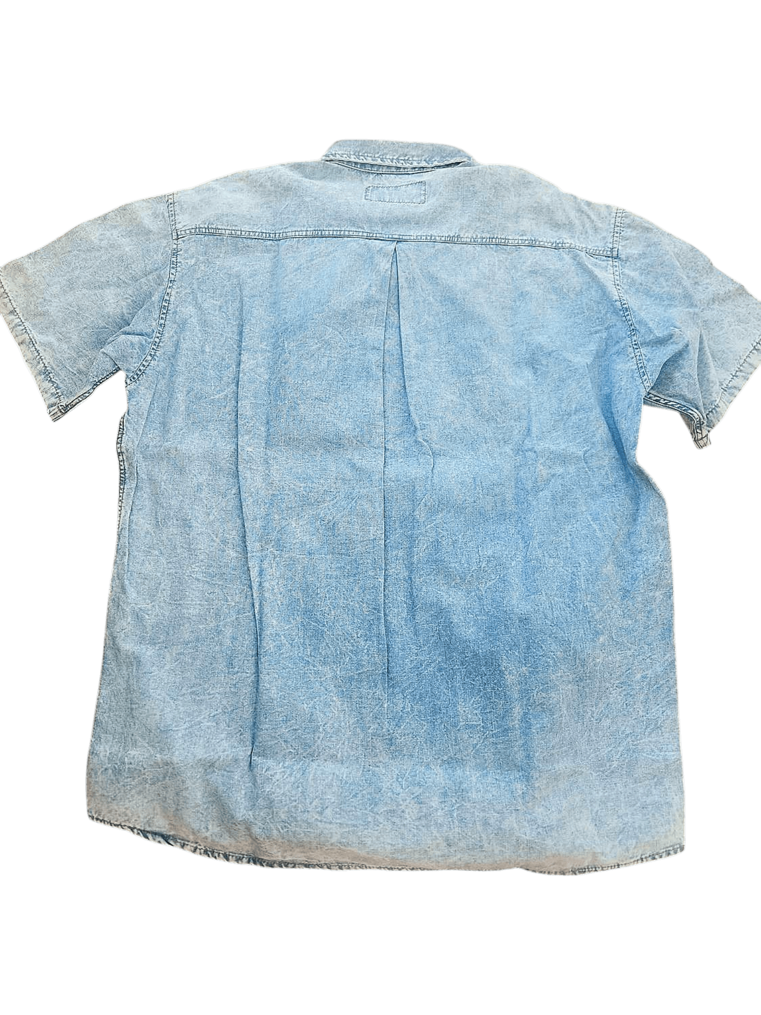 Vintage Demingo Light Blue Denim Short Sleeve Shirt - Size L - Made in Italy 4