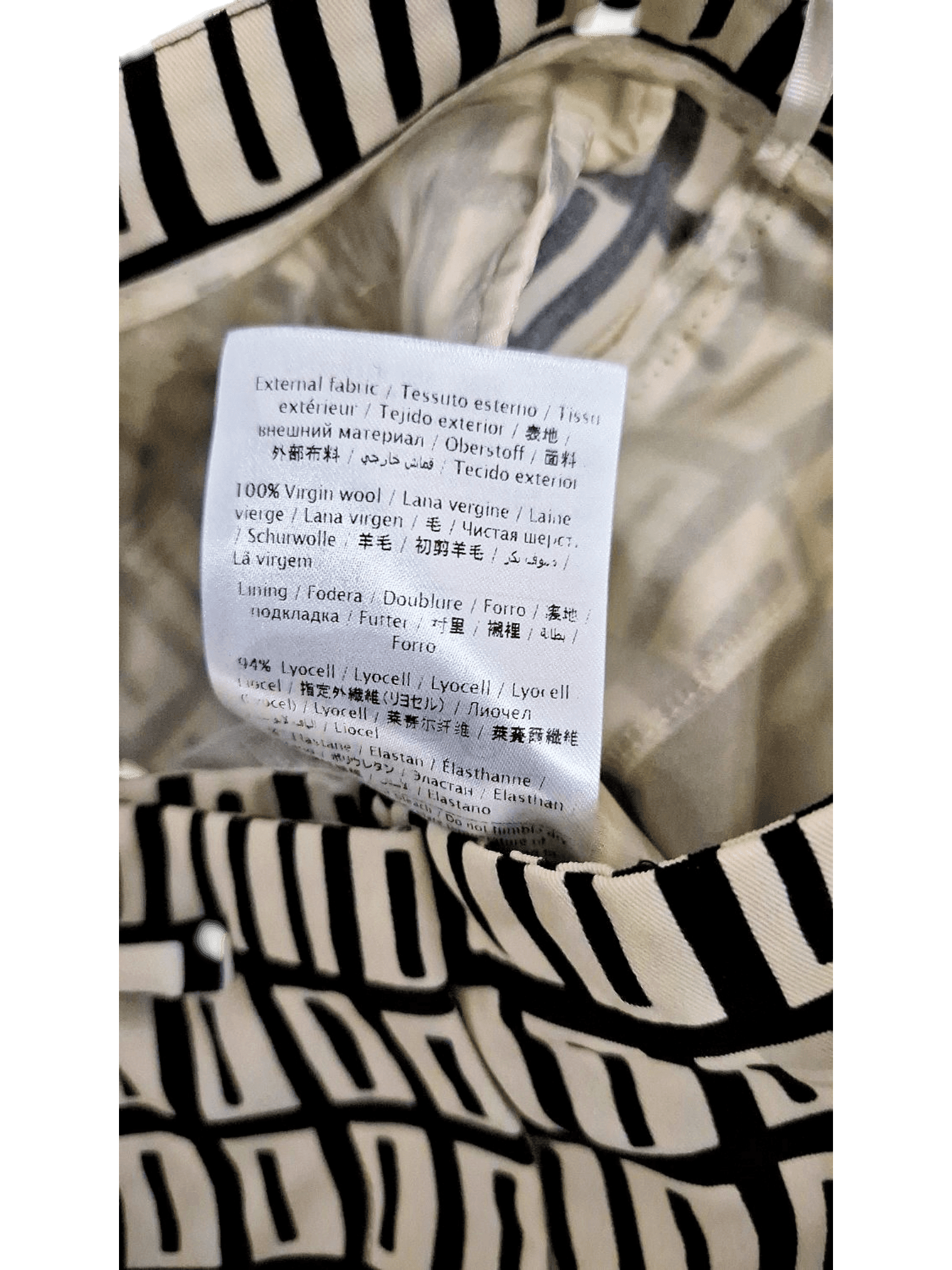 Valentino Geometric Print Trousers - Black and White Pattern 7