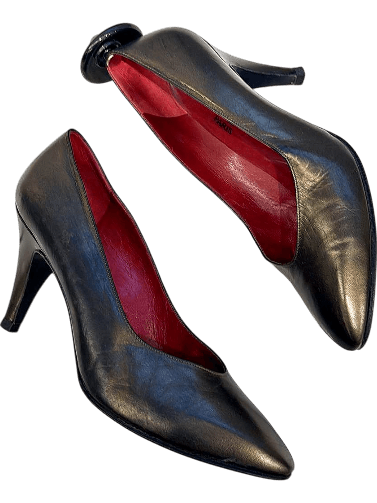 Yves Saint Laurent YSL Black Leather Pumps Size 37.5 3