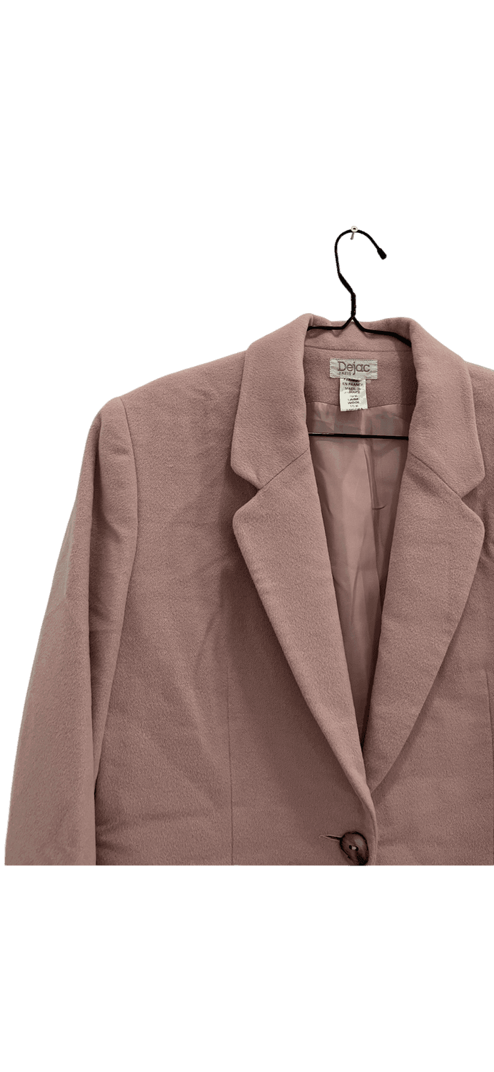 Dusty Pink Long Blazer with Single Button Closure 6
