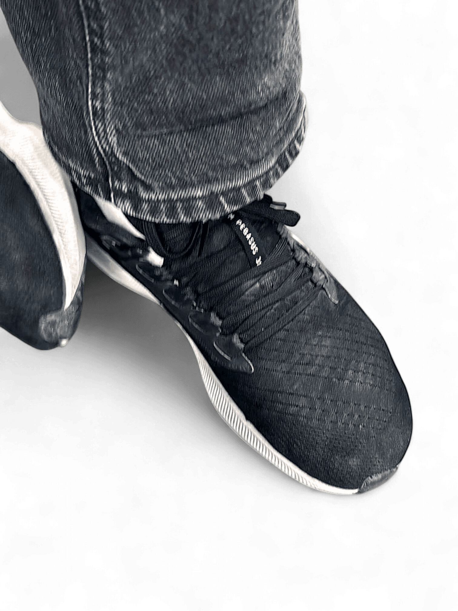 Black Running Sneakers with White Sole - Athletic Shoes 2