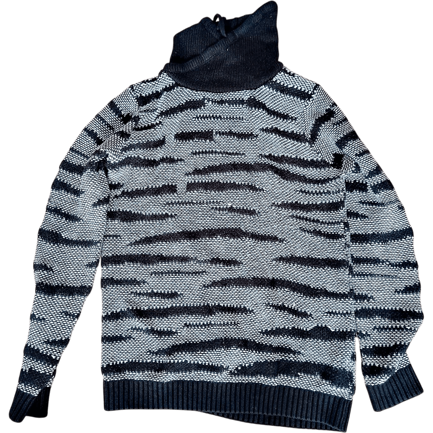 Clockhouse Black and Grey Patterned Turtleneck Sweater 3