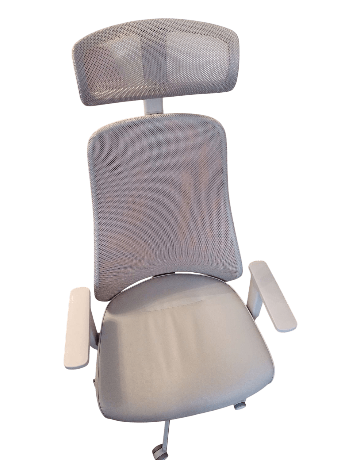 Ergonomic Mesh Office Chair with Headrest - Grey/White