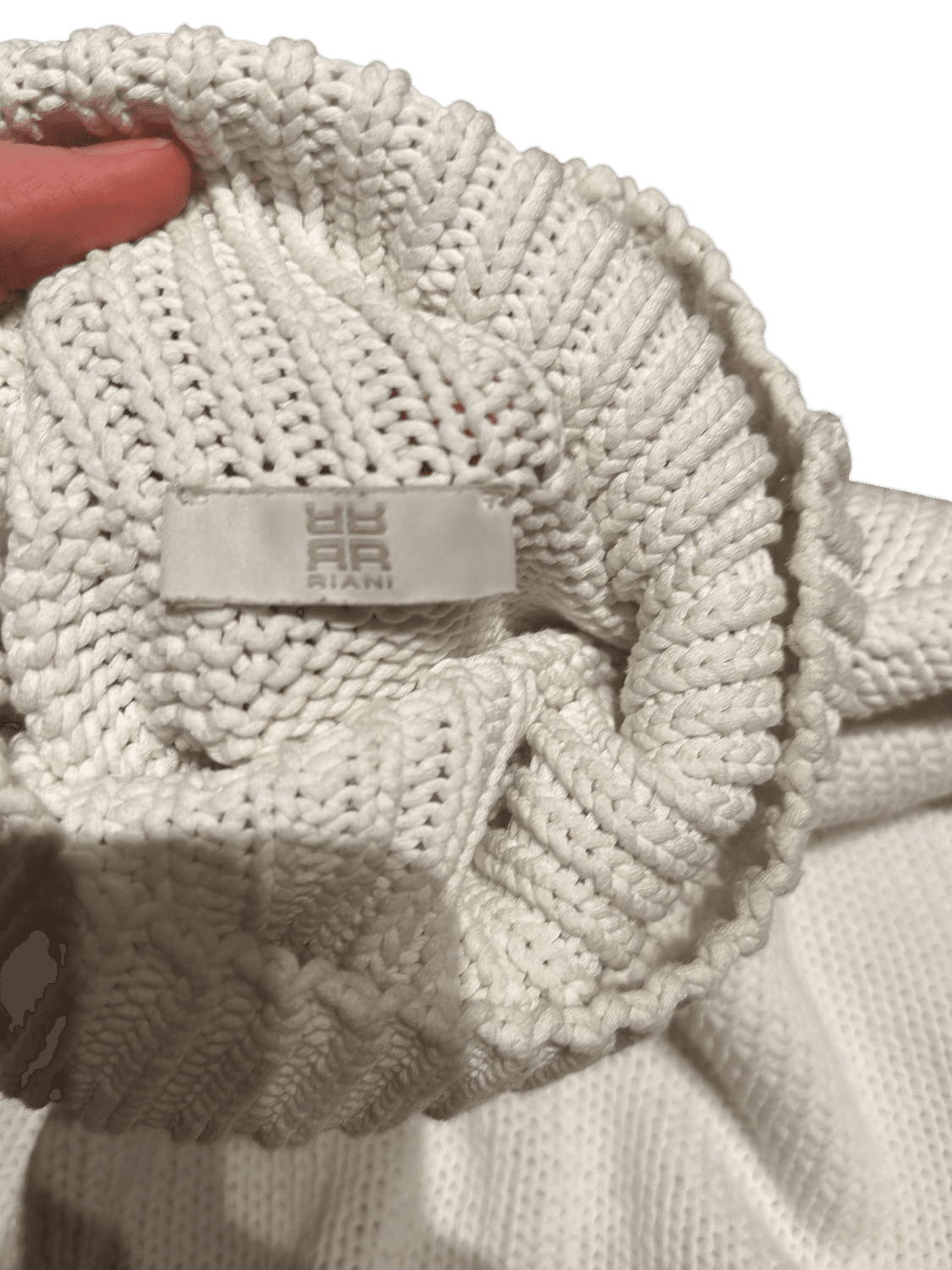 RIANI Cream Turtleneck Knit Sweater - Cropped Style 3