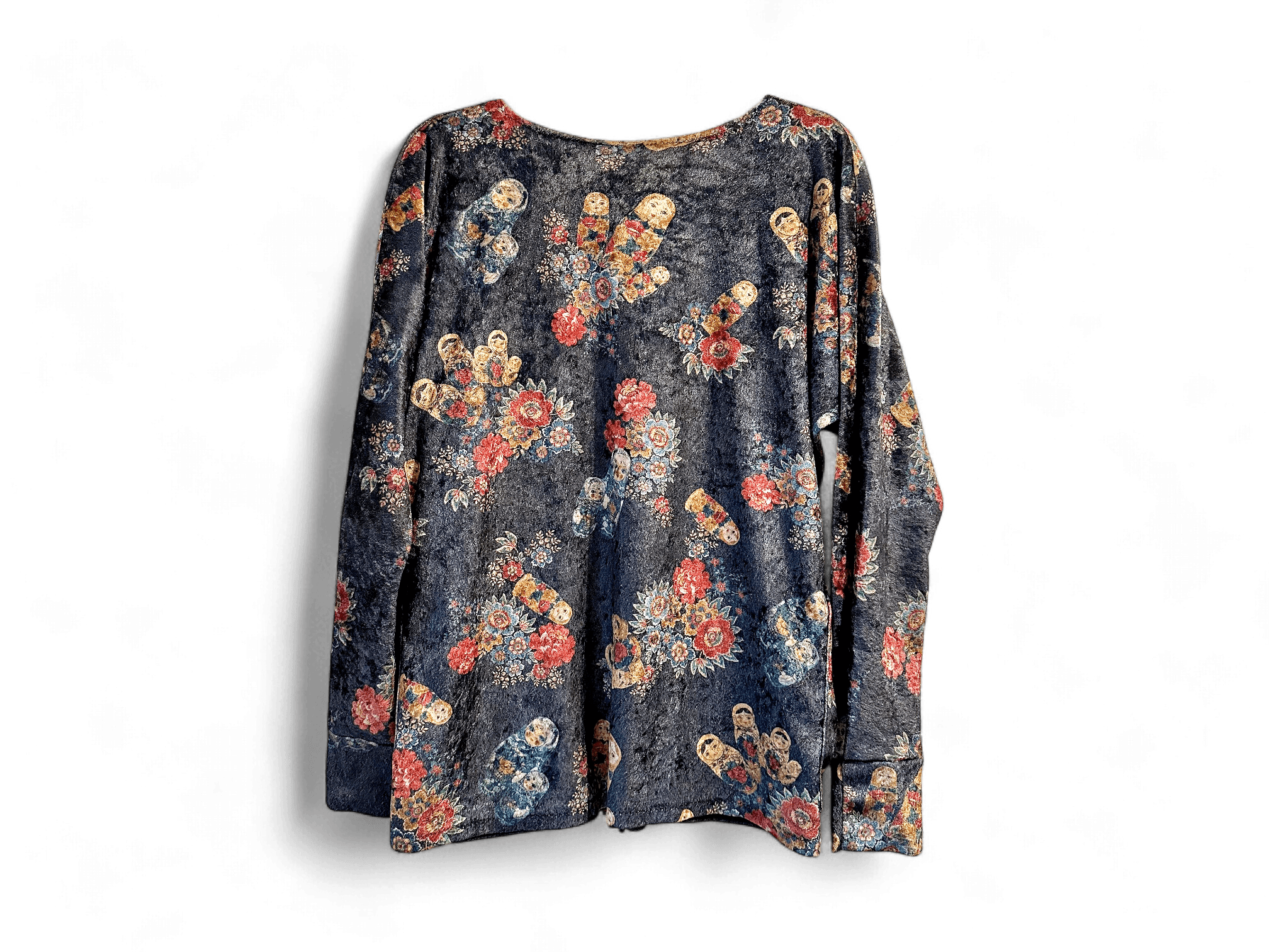 Vintage Floral Patterned Long Sleeve Sweater 3