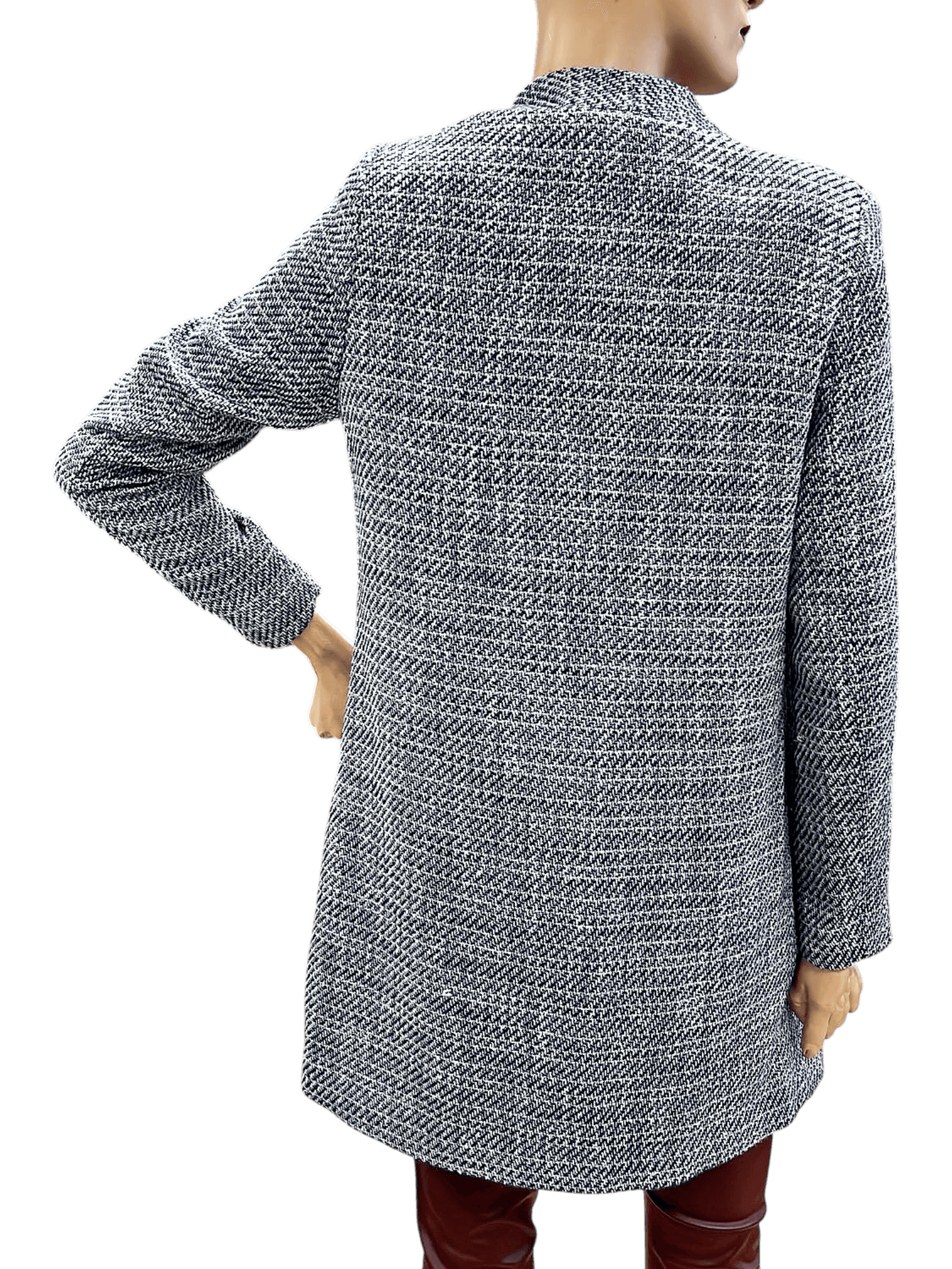 Eleganter Tweed-Blazer in Schwarz-Weiß - Größe 36 2