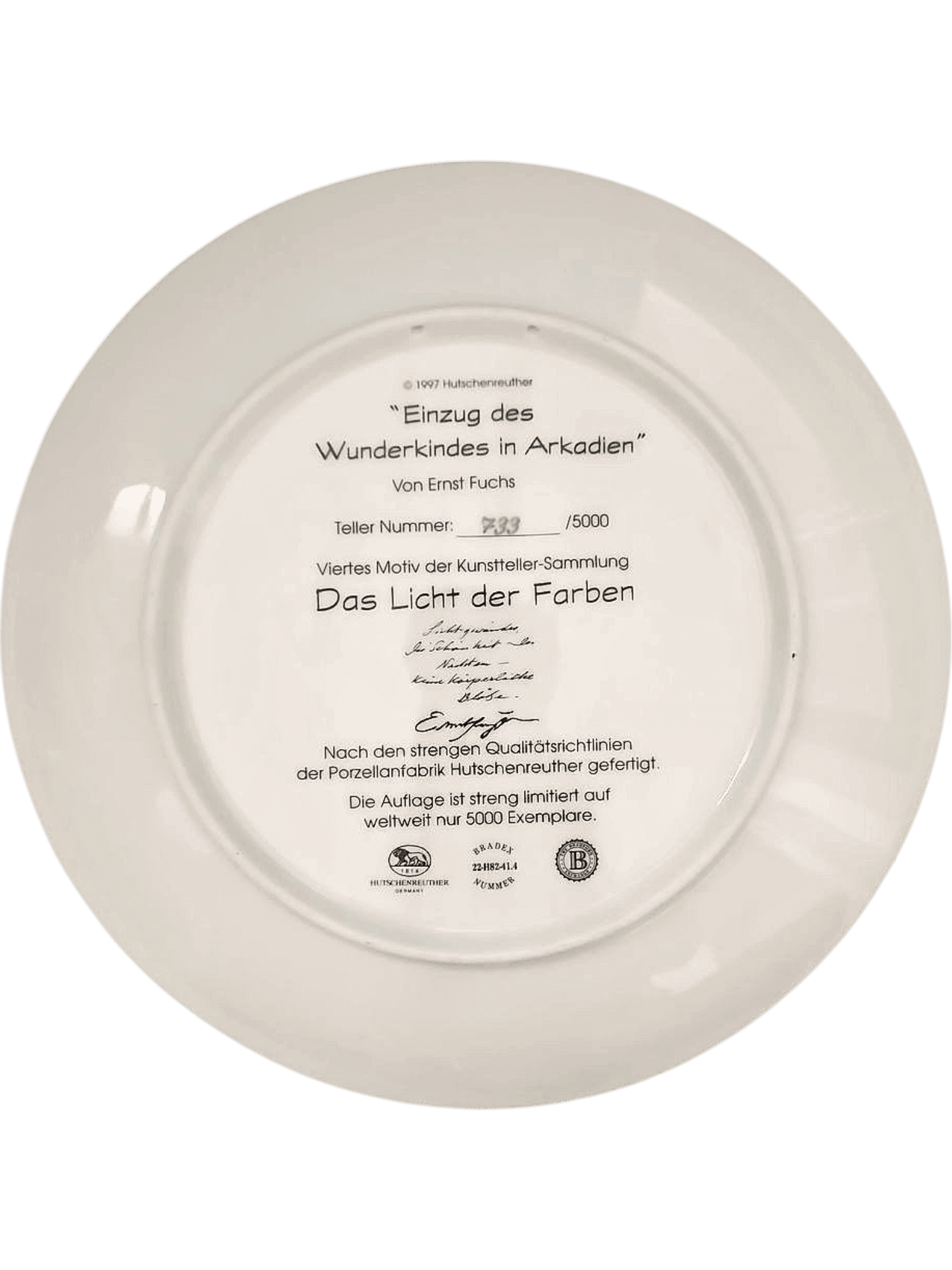 Limited Edition Ernst Fuchs Decorative Porcelain Plate #233/5000 2