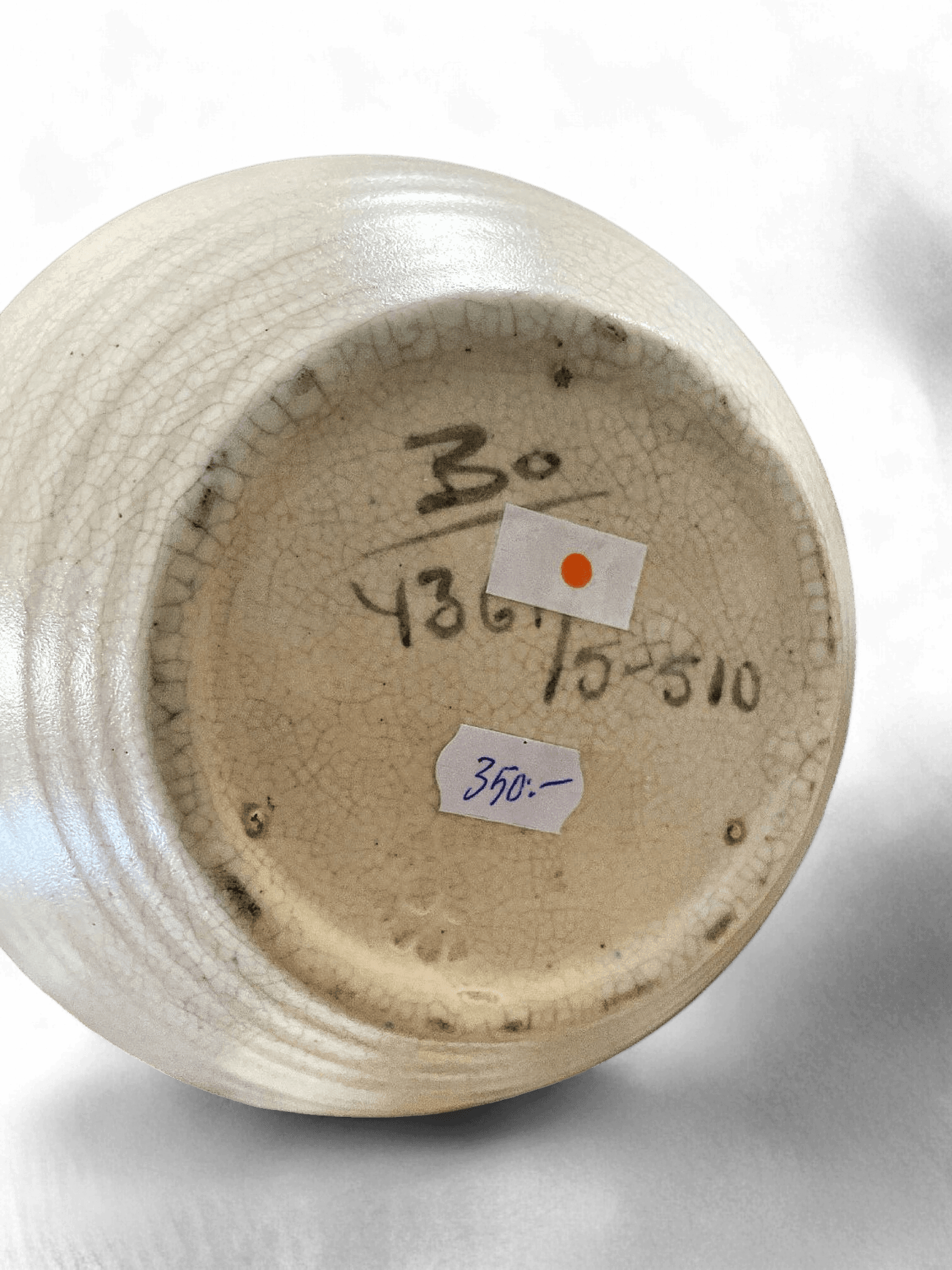 Vintage Ceramic Vase with Crackle Glaze Finish 1