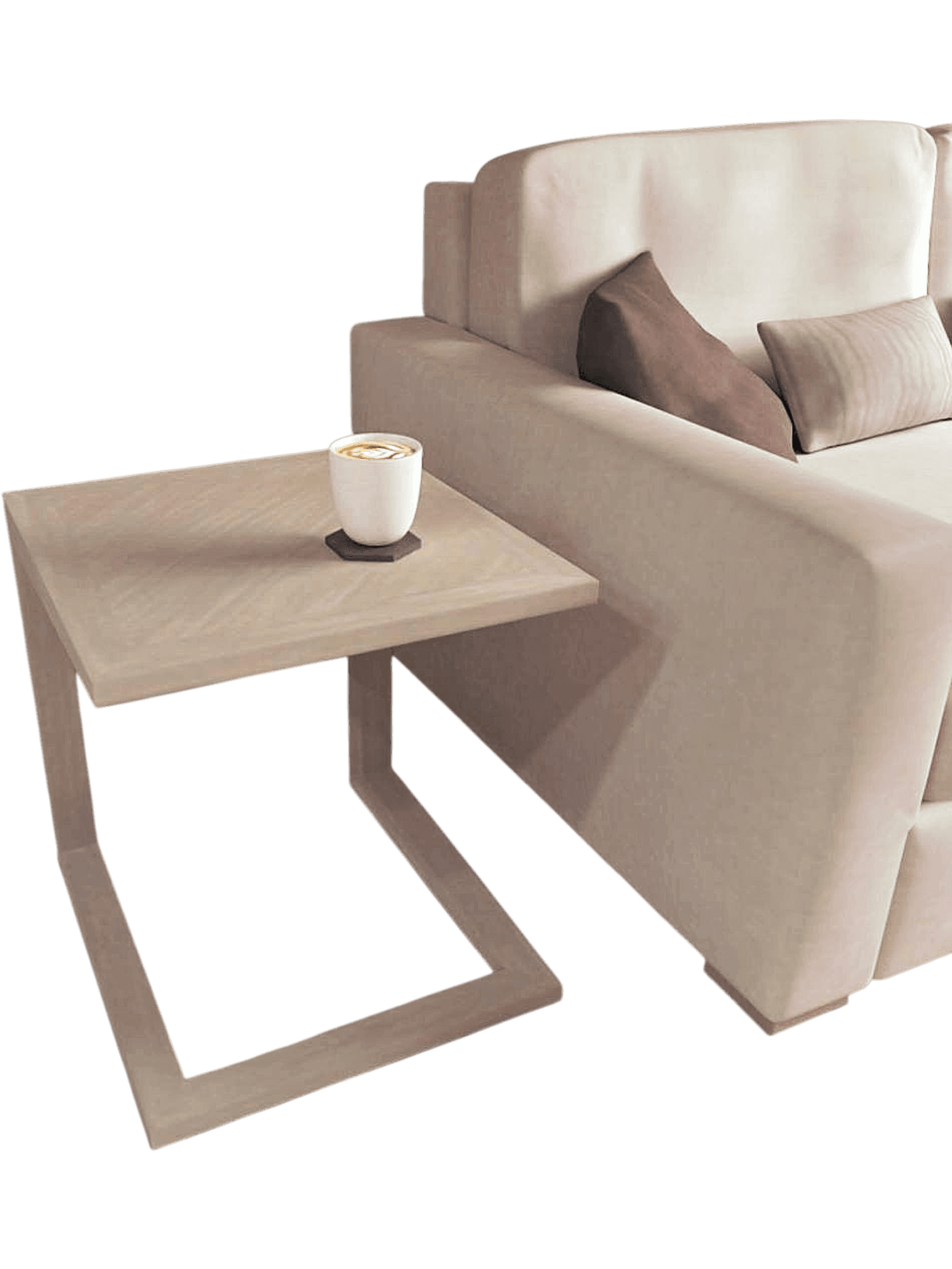 Modern C-Shaped Side Table - Minimalist Wooden End Table 1