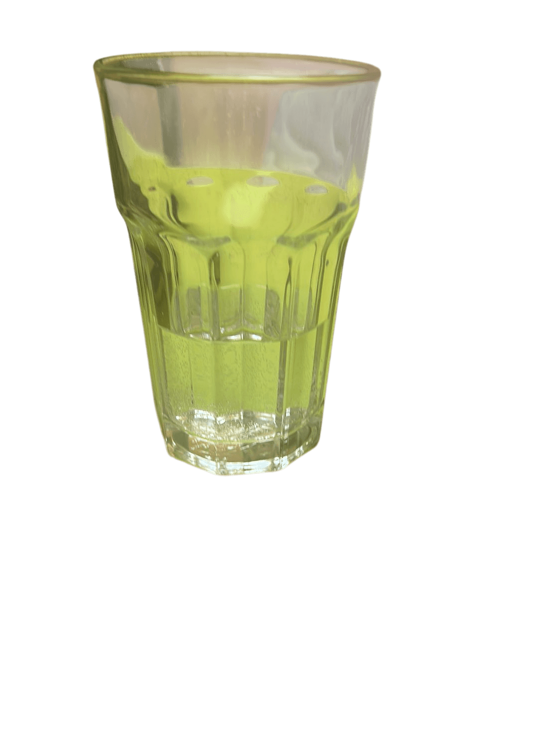 Clear Ribbed Glass Tumbler with Classic Cafe Design