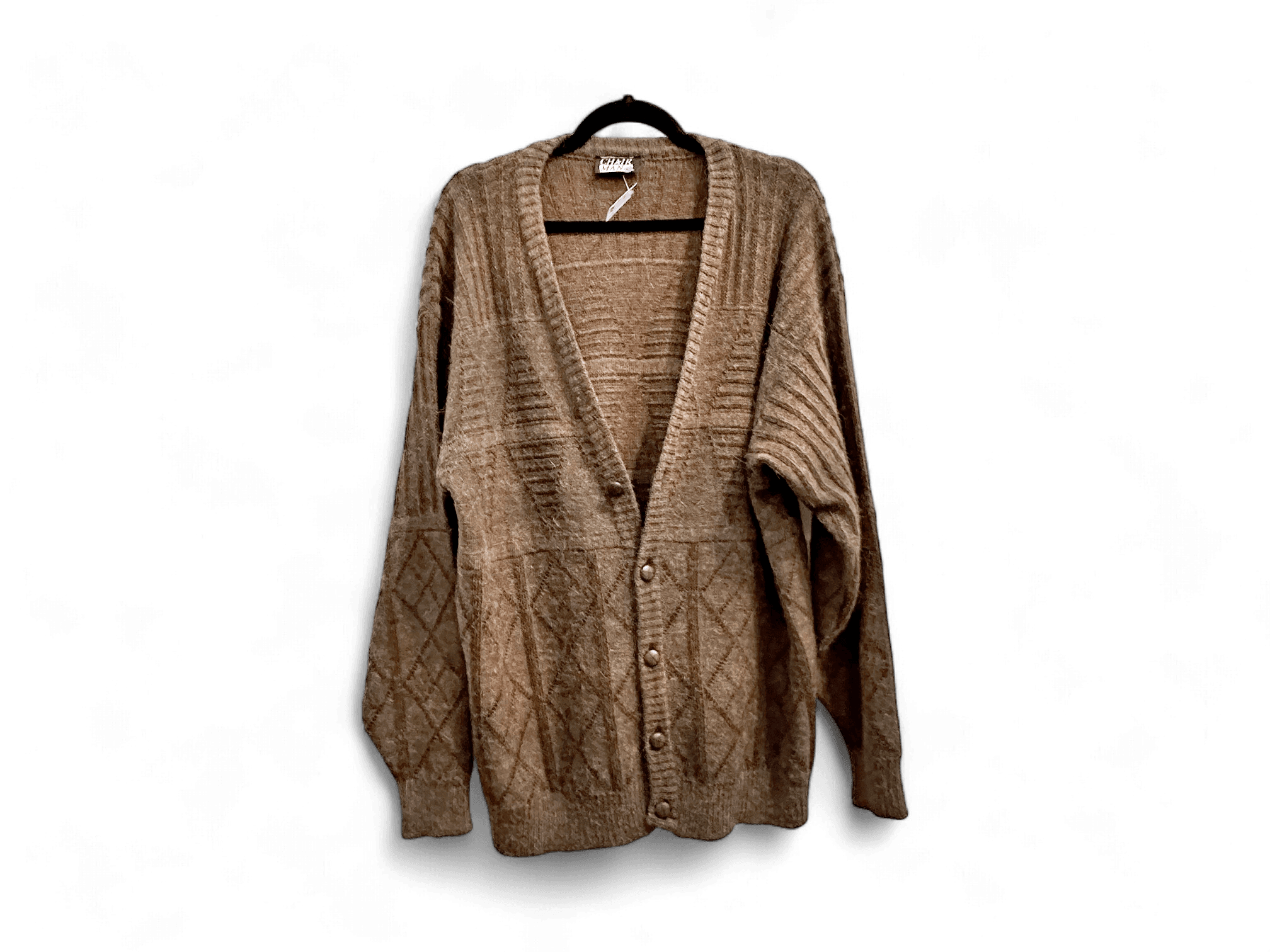 Chalk Man Brown Wool Cardigan Sweater - Size L 1