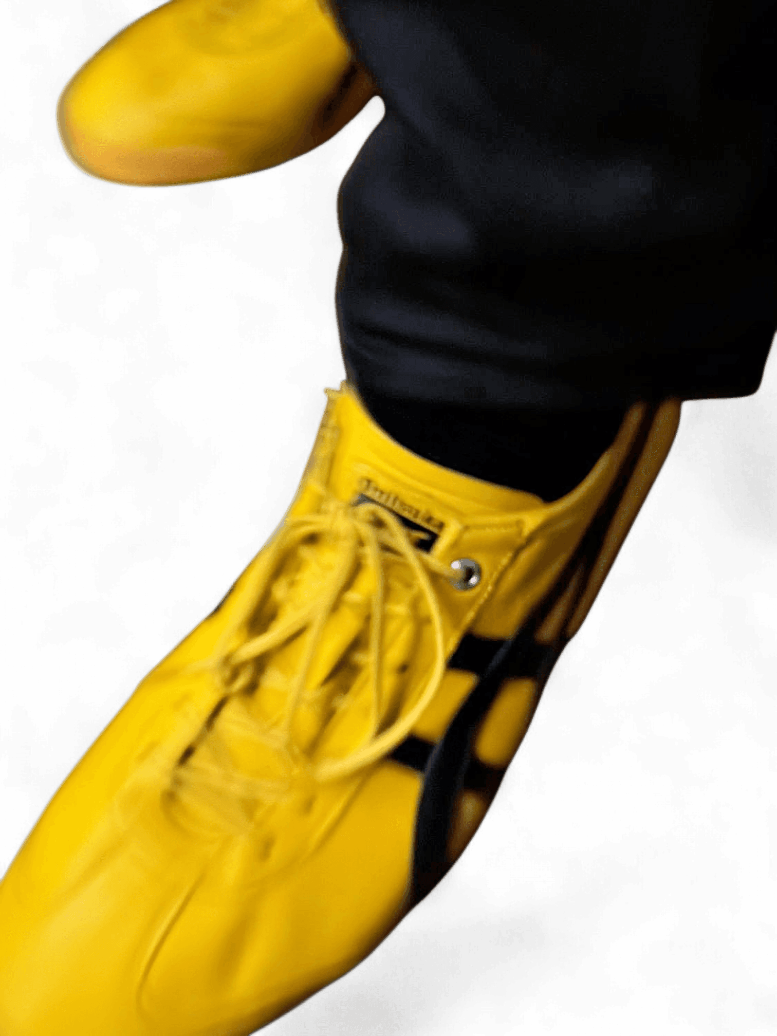 Onitsuka Tiger Yellow Leather Sneakers with Black Stripes 2