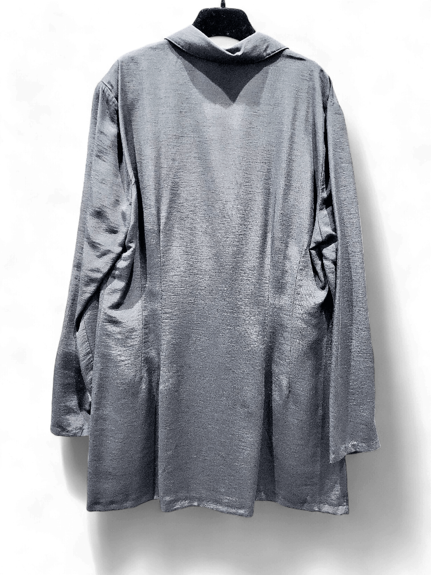 Modern Gray Long Sleeve Trench Coat 2