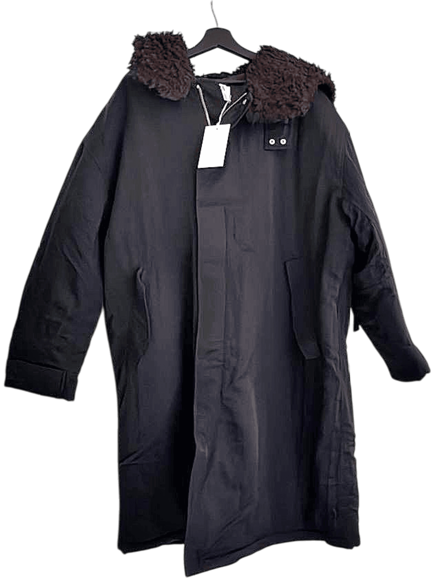 Filippa K schwarzer Parka mit Kunstfellkapuze - Neu mit Etikett 1