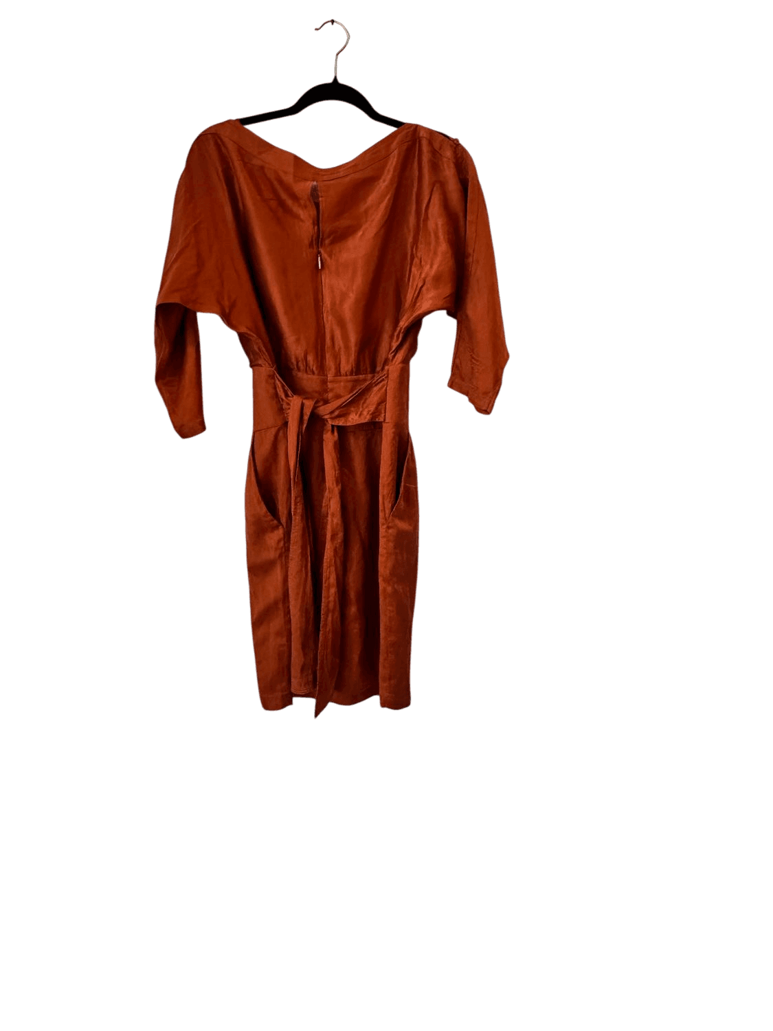 Hugo Boss Orange Silk Dress with Belt - Size S/M 3