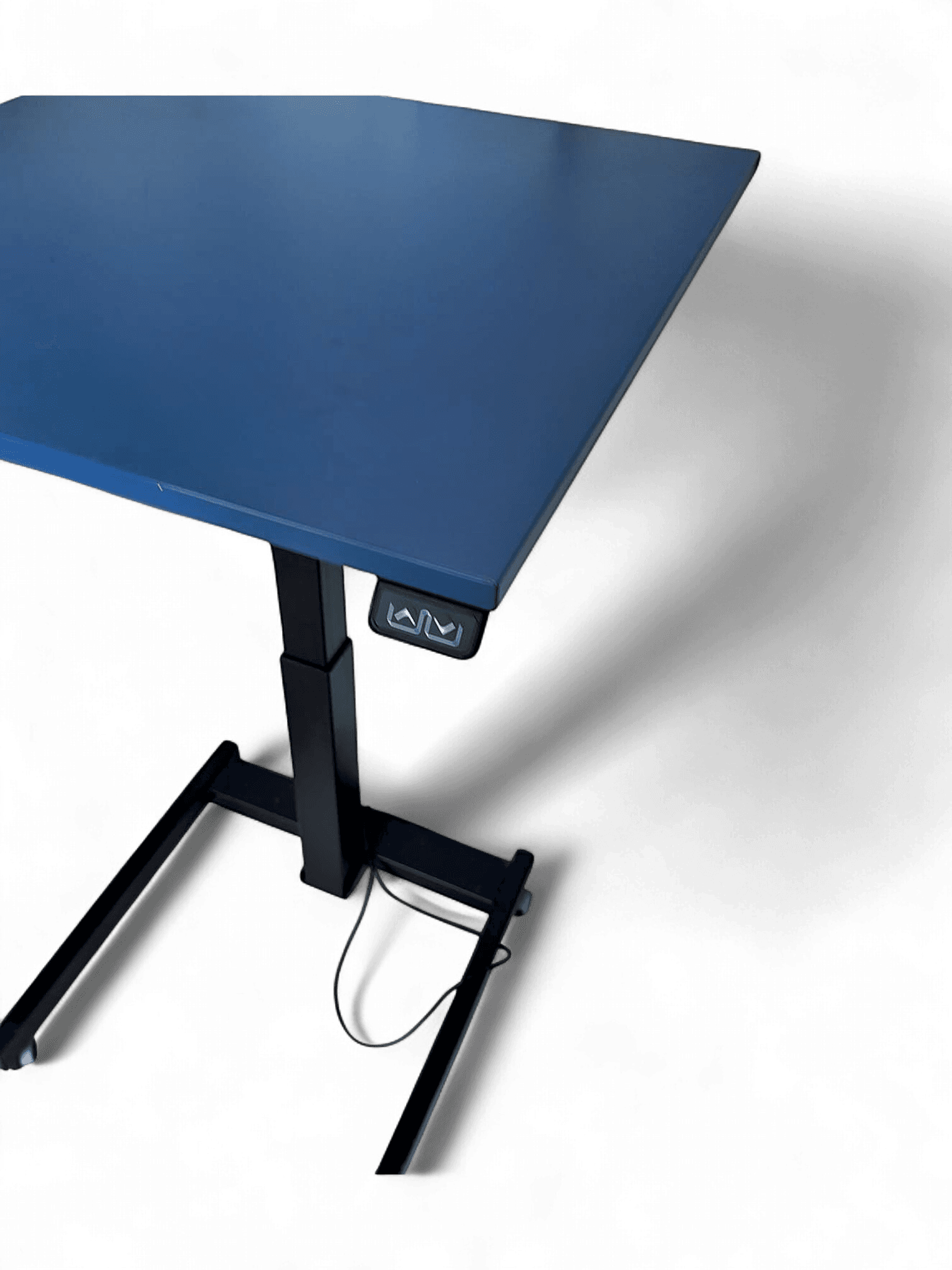 Electric Height-Adjustable Standing Desk with Blue Tabletop 2