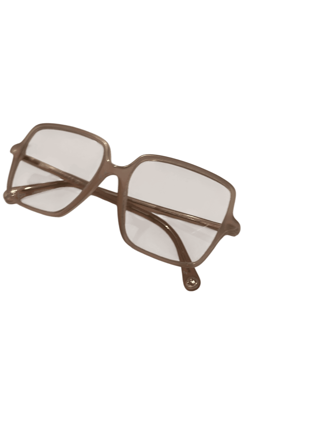 Chanel Pink Square Frame Eyeglasses with Gold Accents