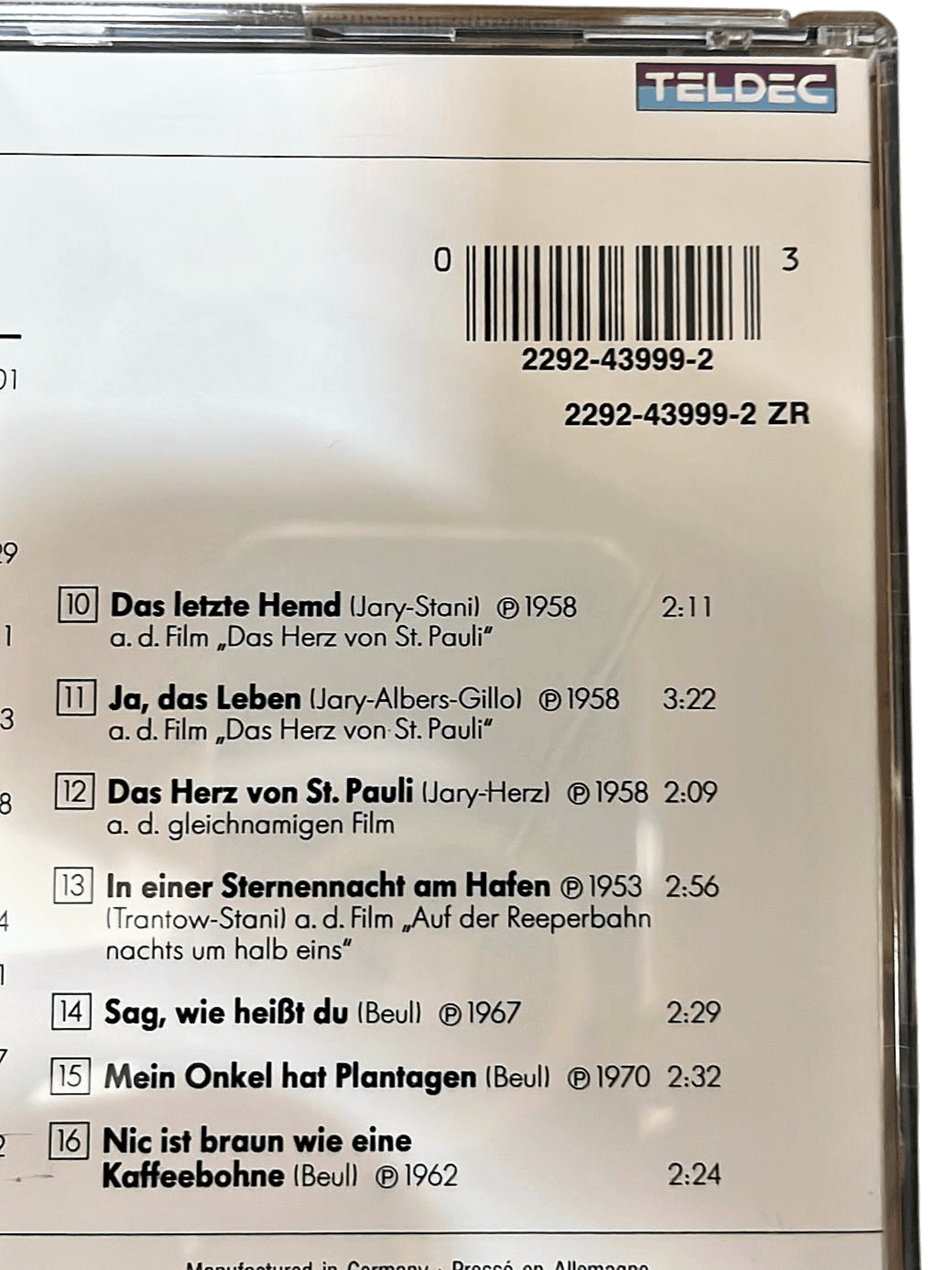 Hans Albers - Unvergängliche Lieder: Seine größten Erfolge CD (TELDEC) 3