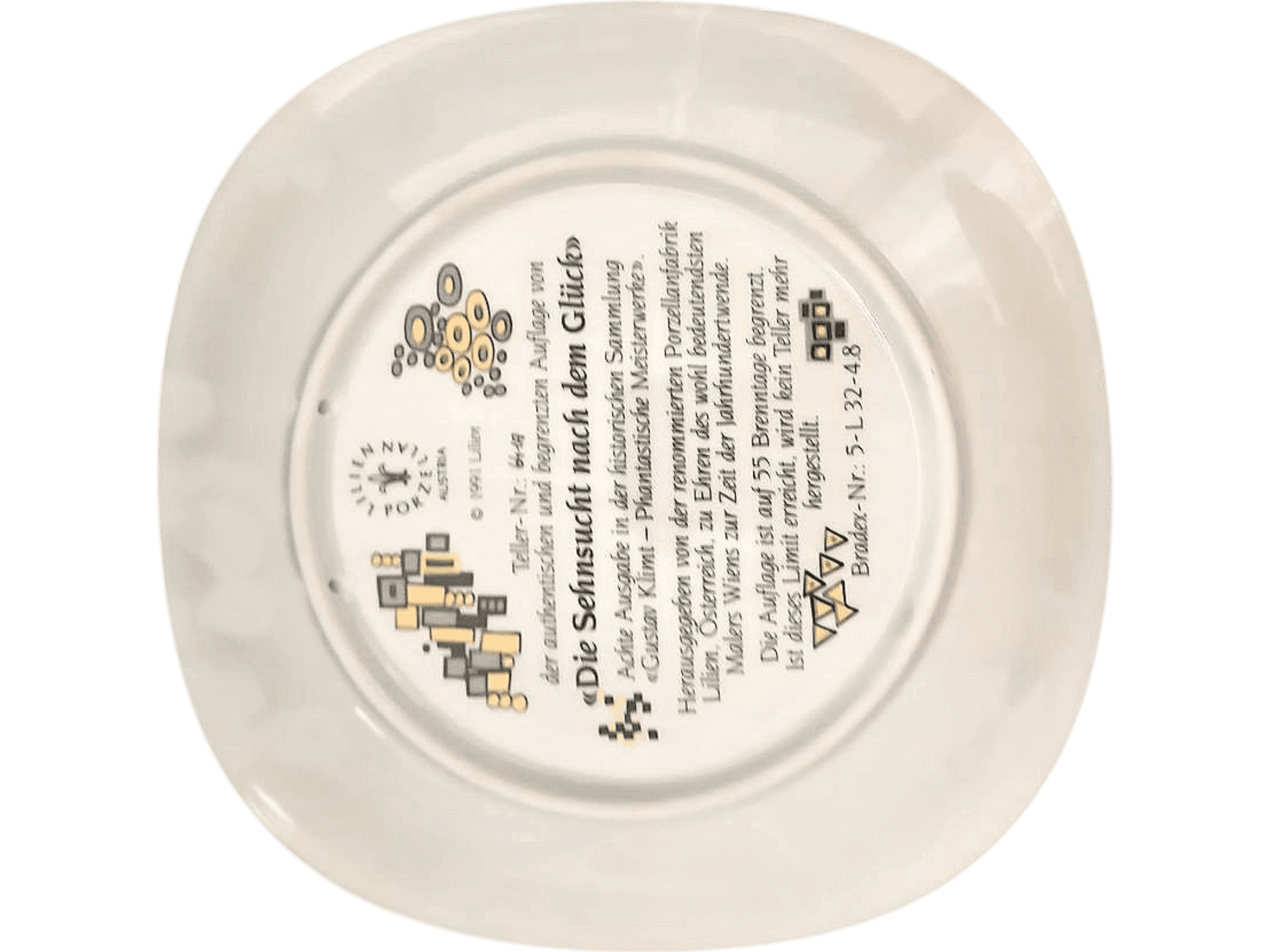 Gustav Klimt 'Die Sehnsucht nach dem Glück' Decorative Porcelain Plate 2