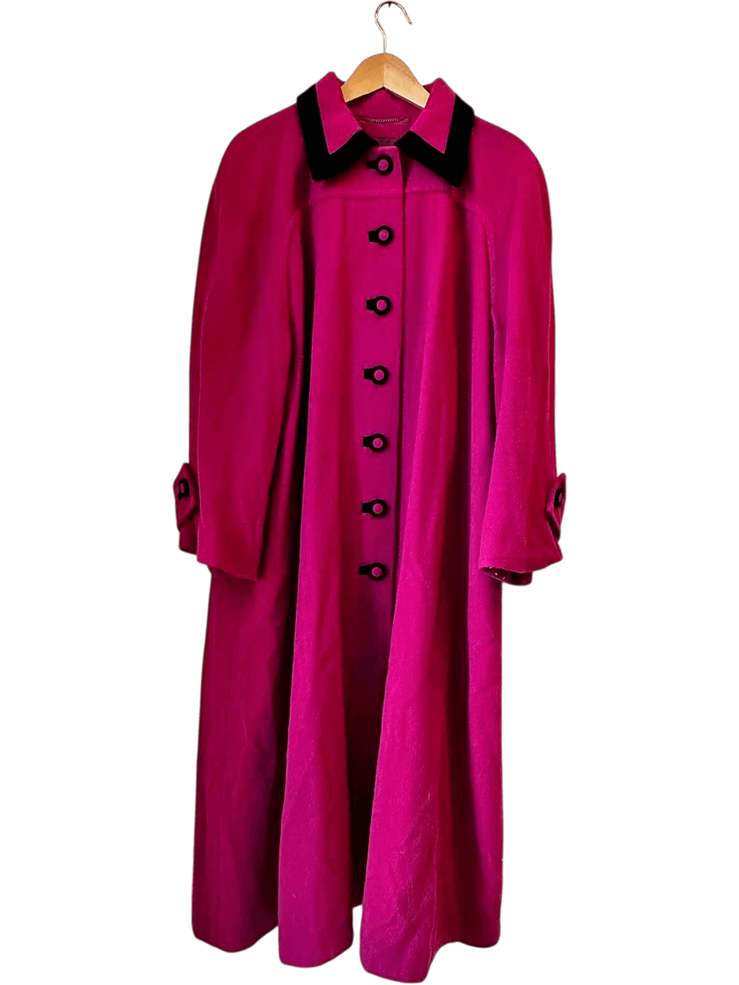 Vintage Creation Mademoiselle Pink Wool Trench Coat - Size 36 1