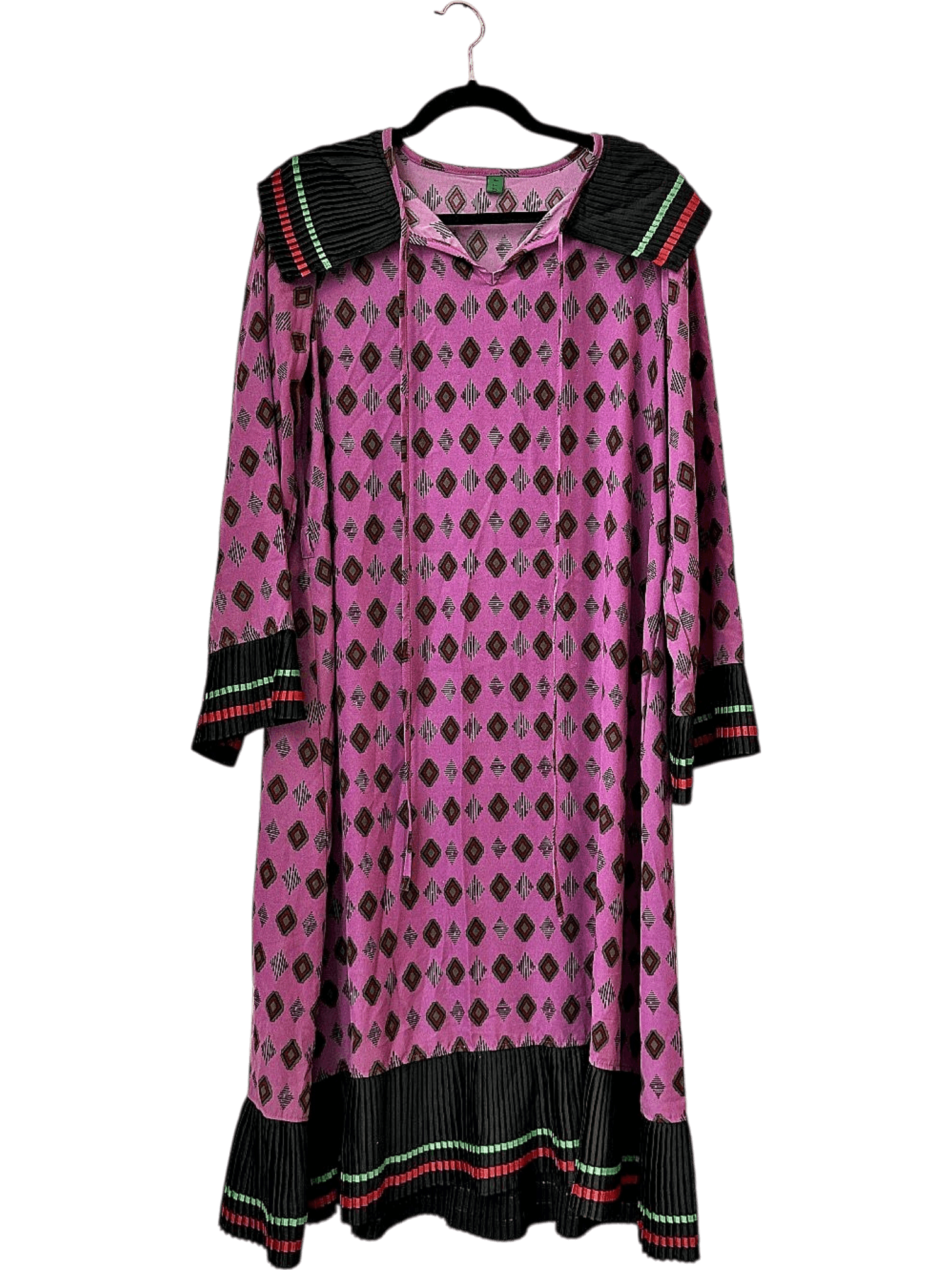 Vintage Patterned Dress - Purple and Black 1