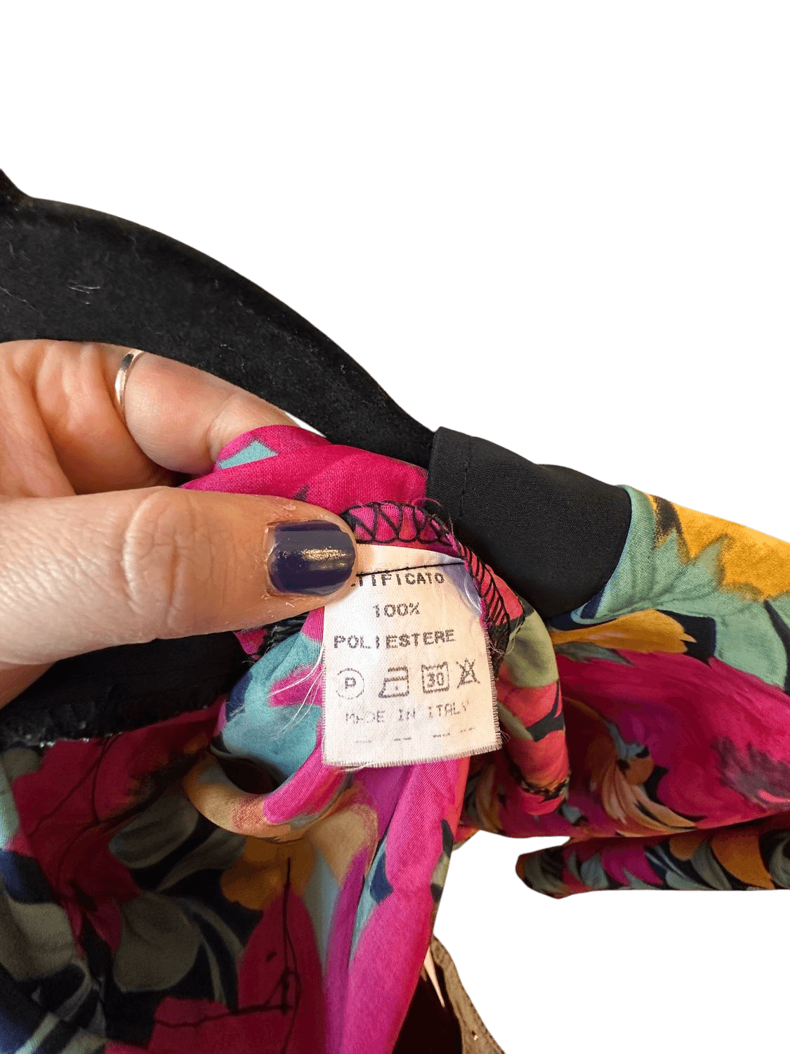 vintage 80s Bluse mit schwarzer Einfassung - Größe 50 6