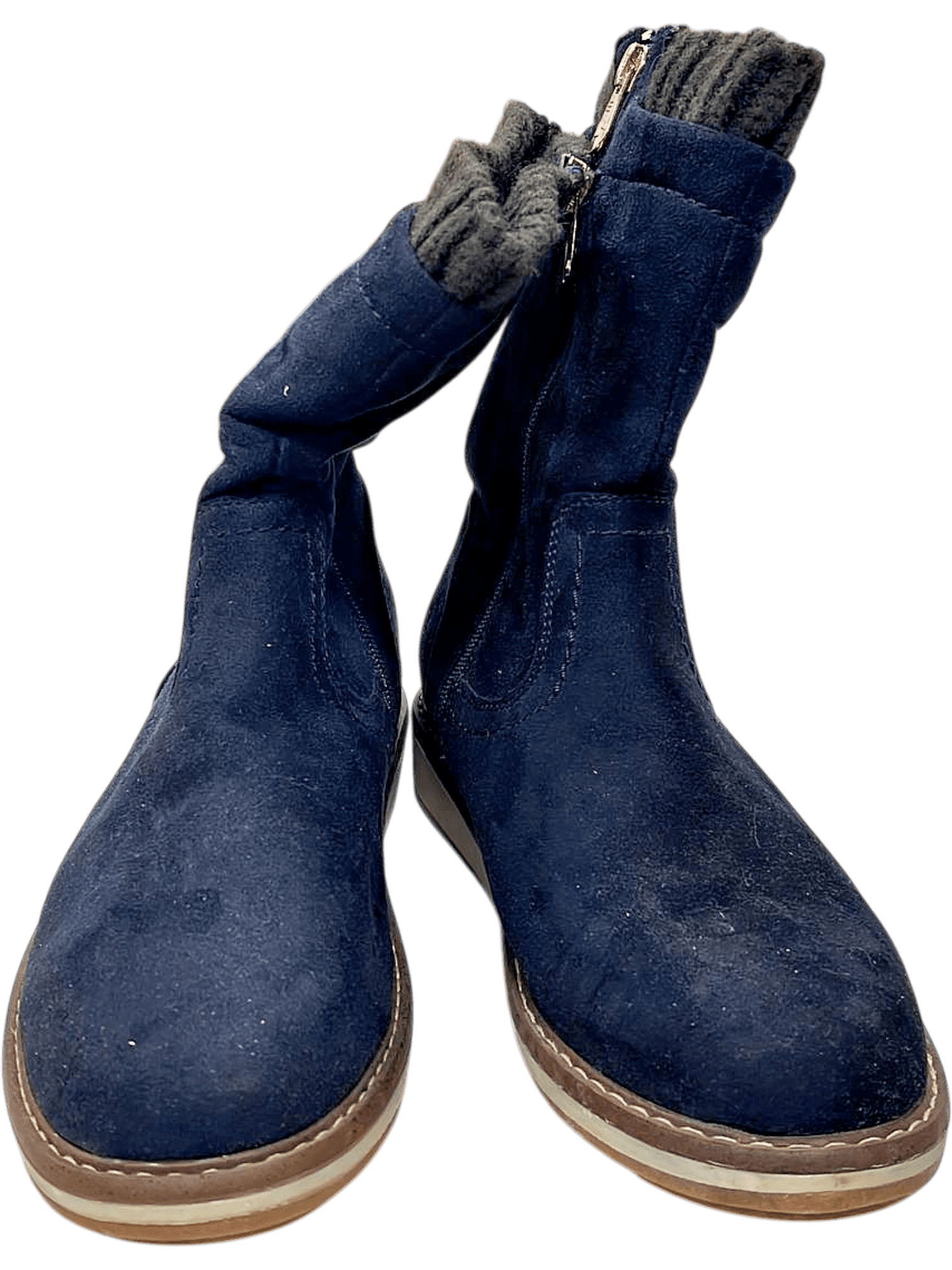 Tom Tailor Damen Wildleder Boots mit Strickbund 1