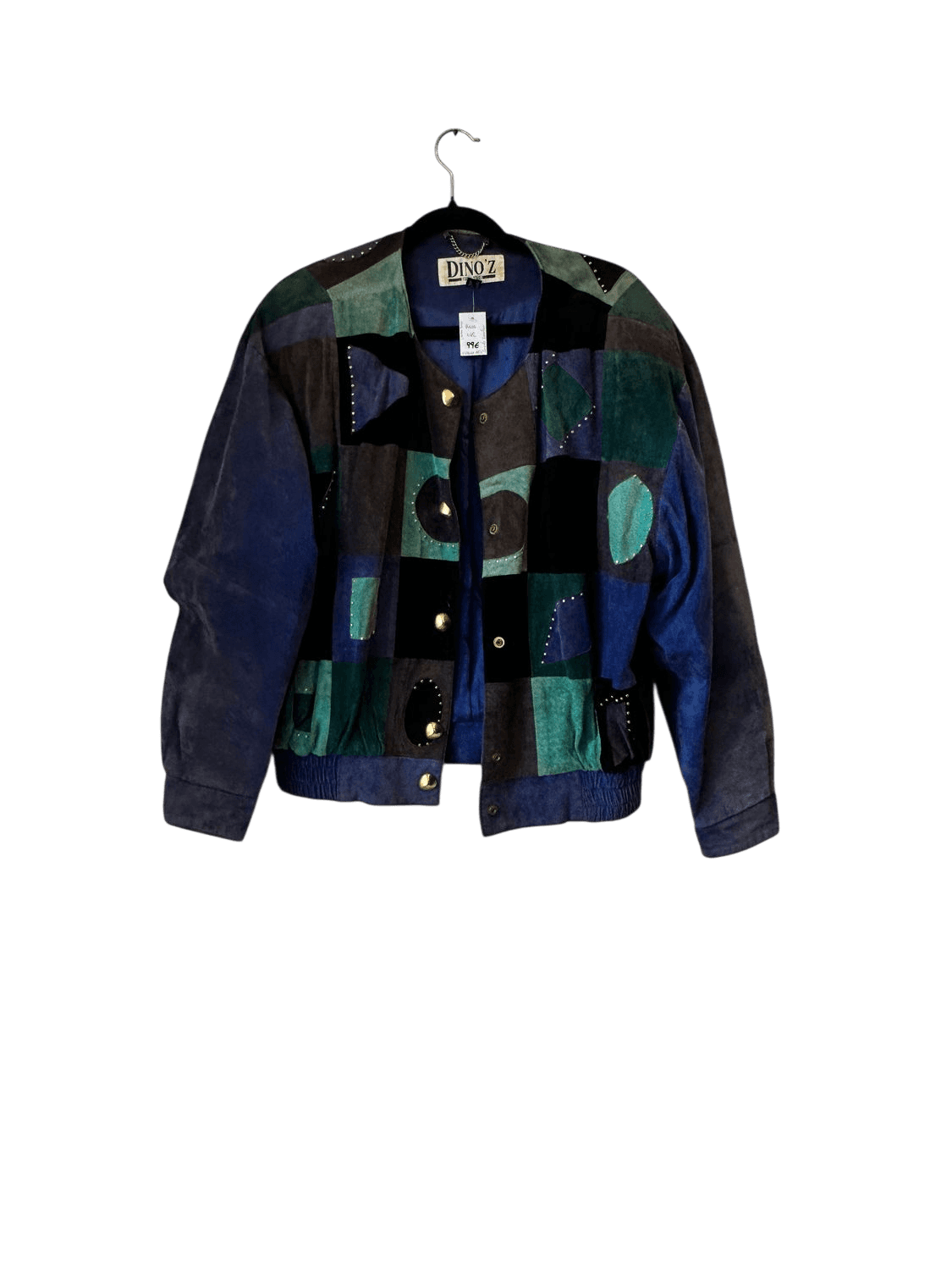 Vintage DINO'Z Patchwork Leather Bomber Jacket - Size M/L 2