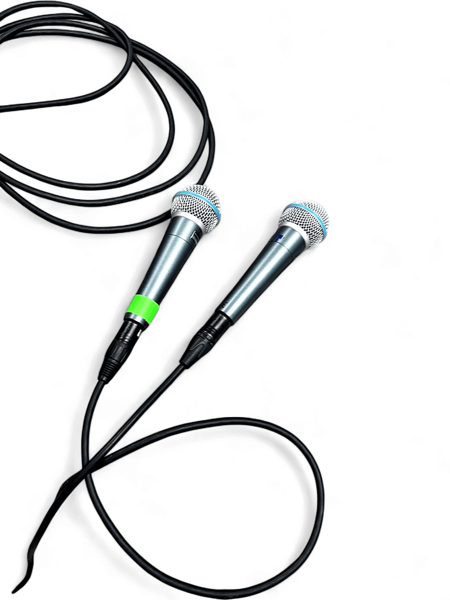 Pair of Wired Dynamic Microphones with Blue Marking 1