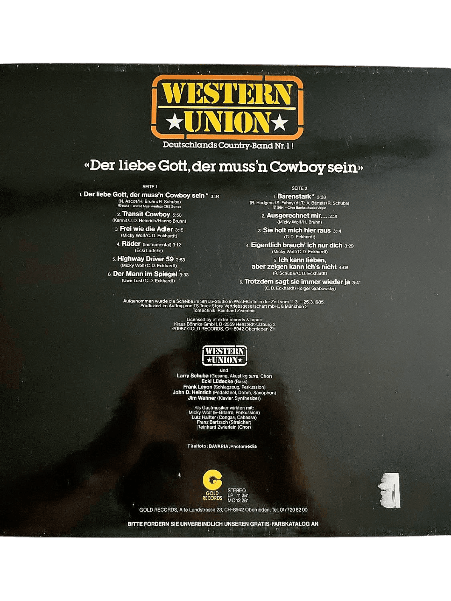 Western Union - Der liebe Gott, der muss'n Cowboy sein LP 2